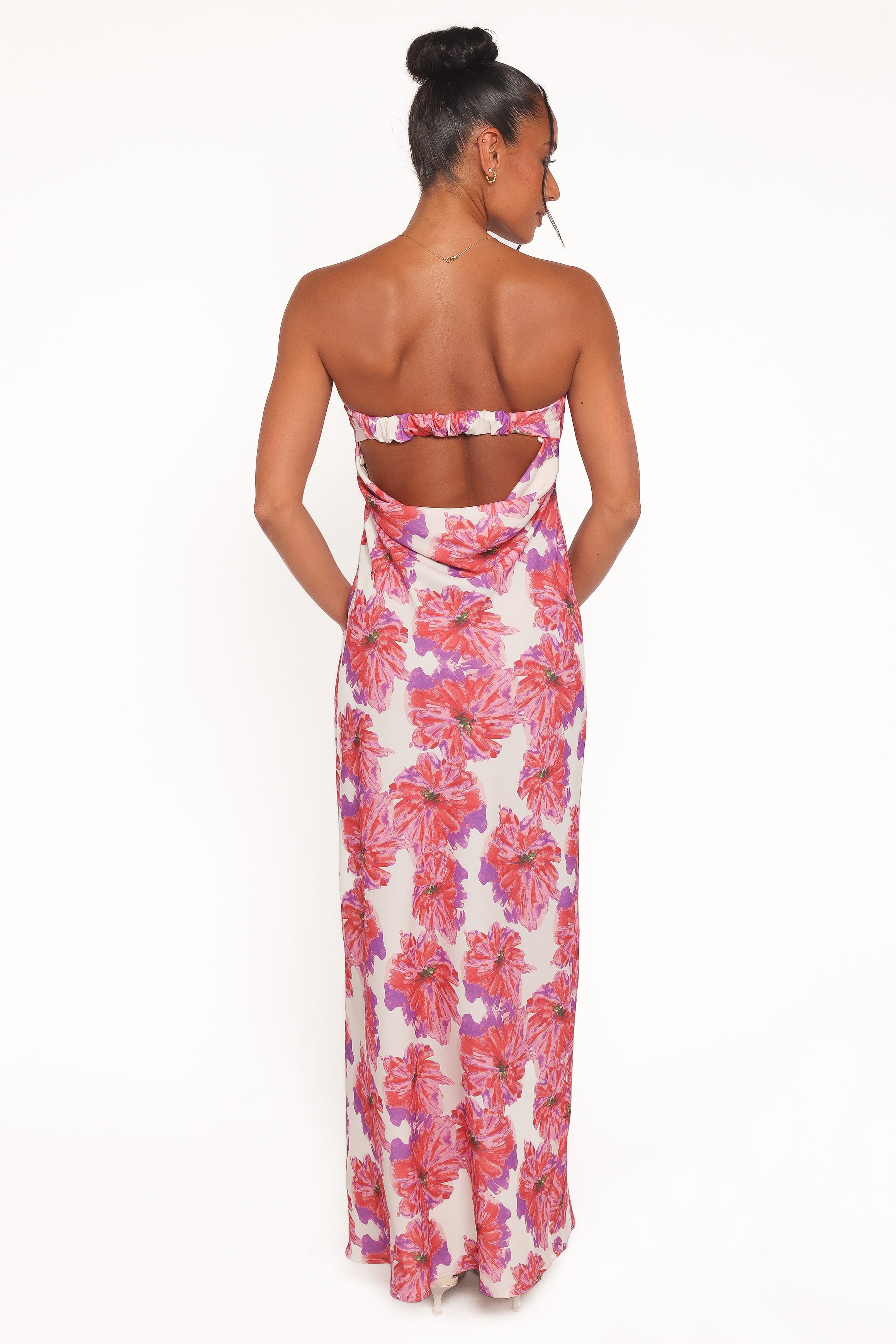 Remmie Strapless Maxi Dress - Pink Floral