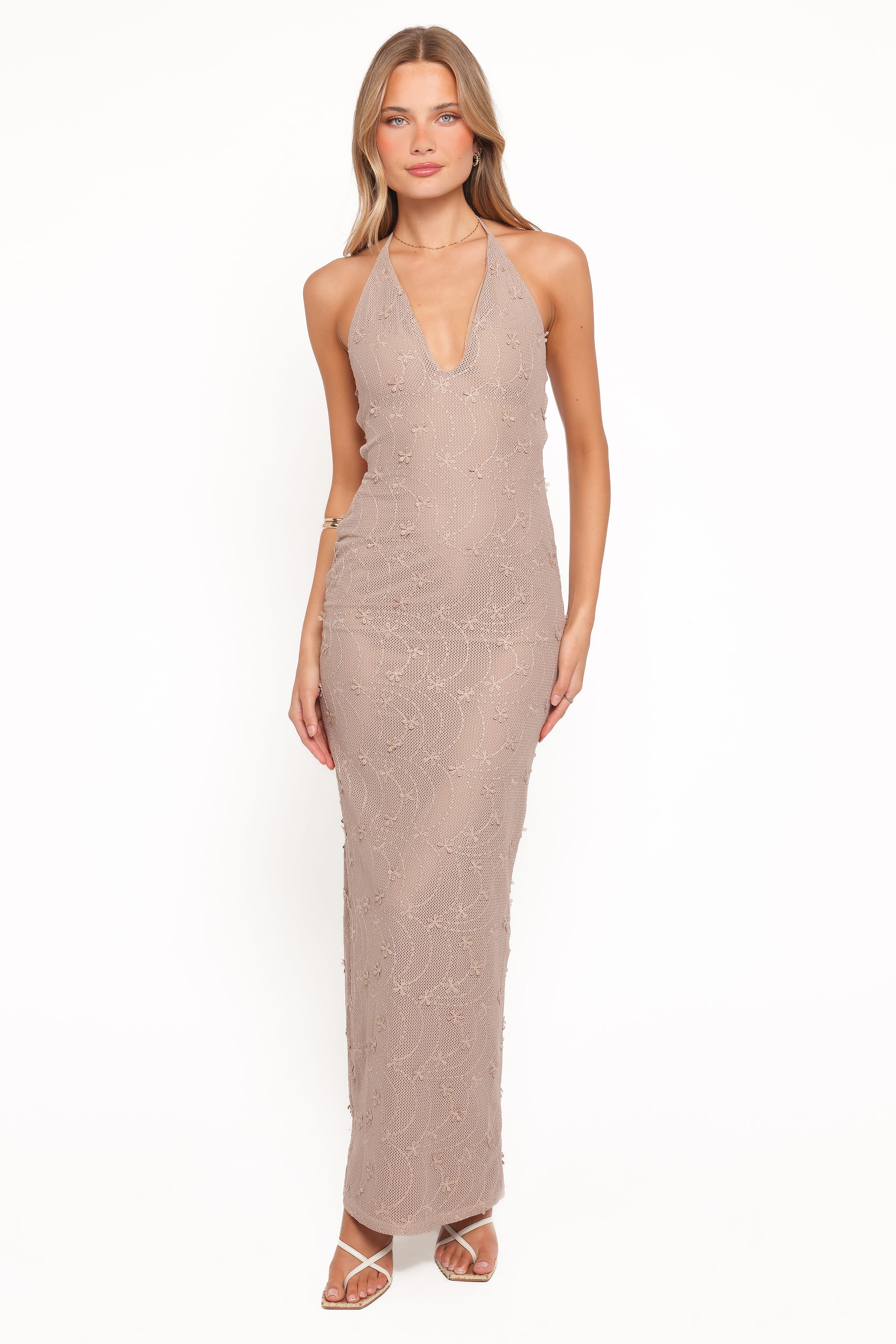 Riley Halter Maxi Dress - Taupe
