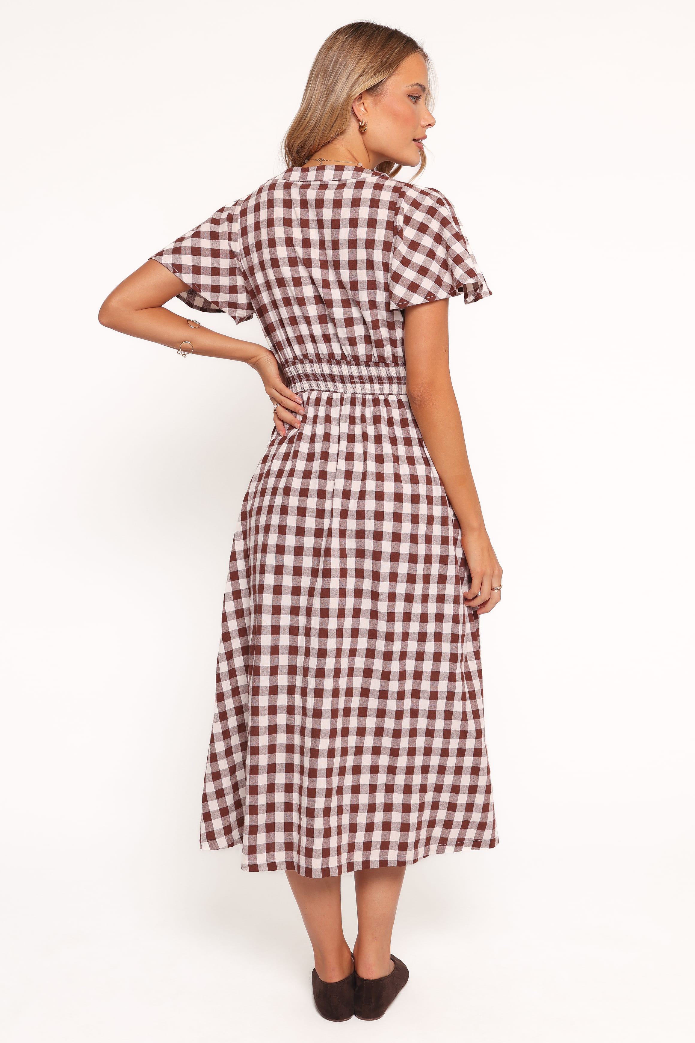 Robinson Maxi Dress - Brown Gingham