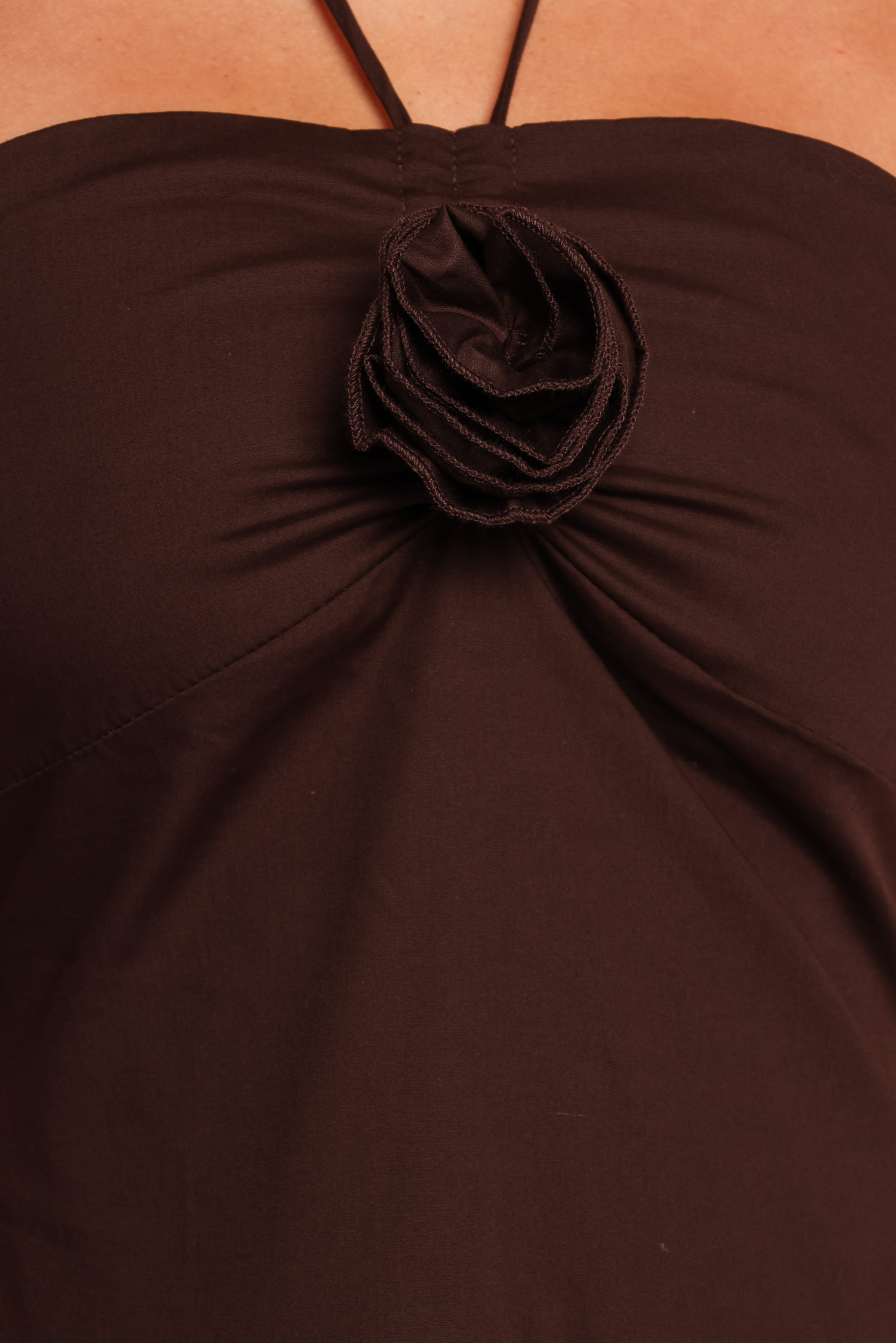 Soleila Halter Maxi Dress - Chocolate