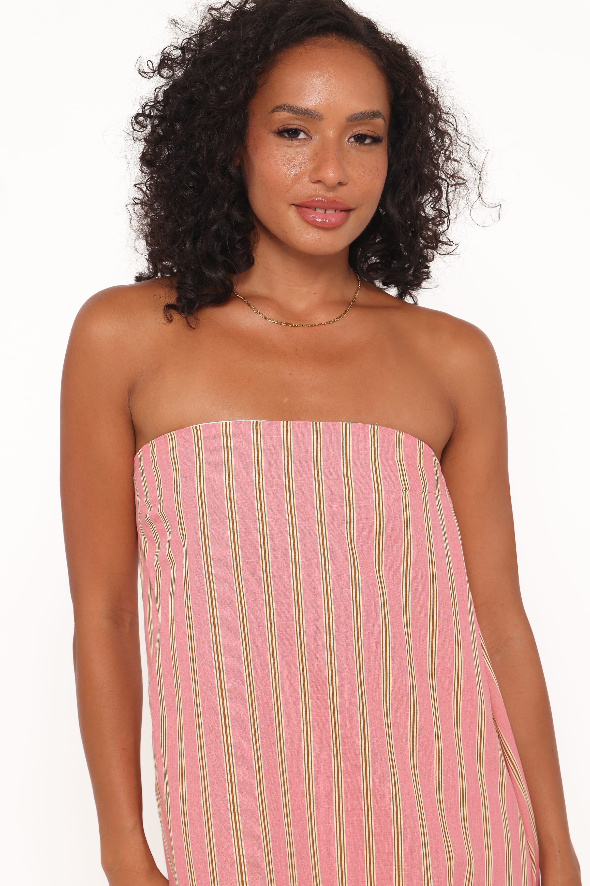 Soph Strapless Maxi Dress - Pink Stripe