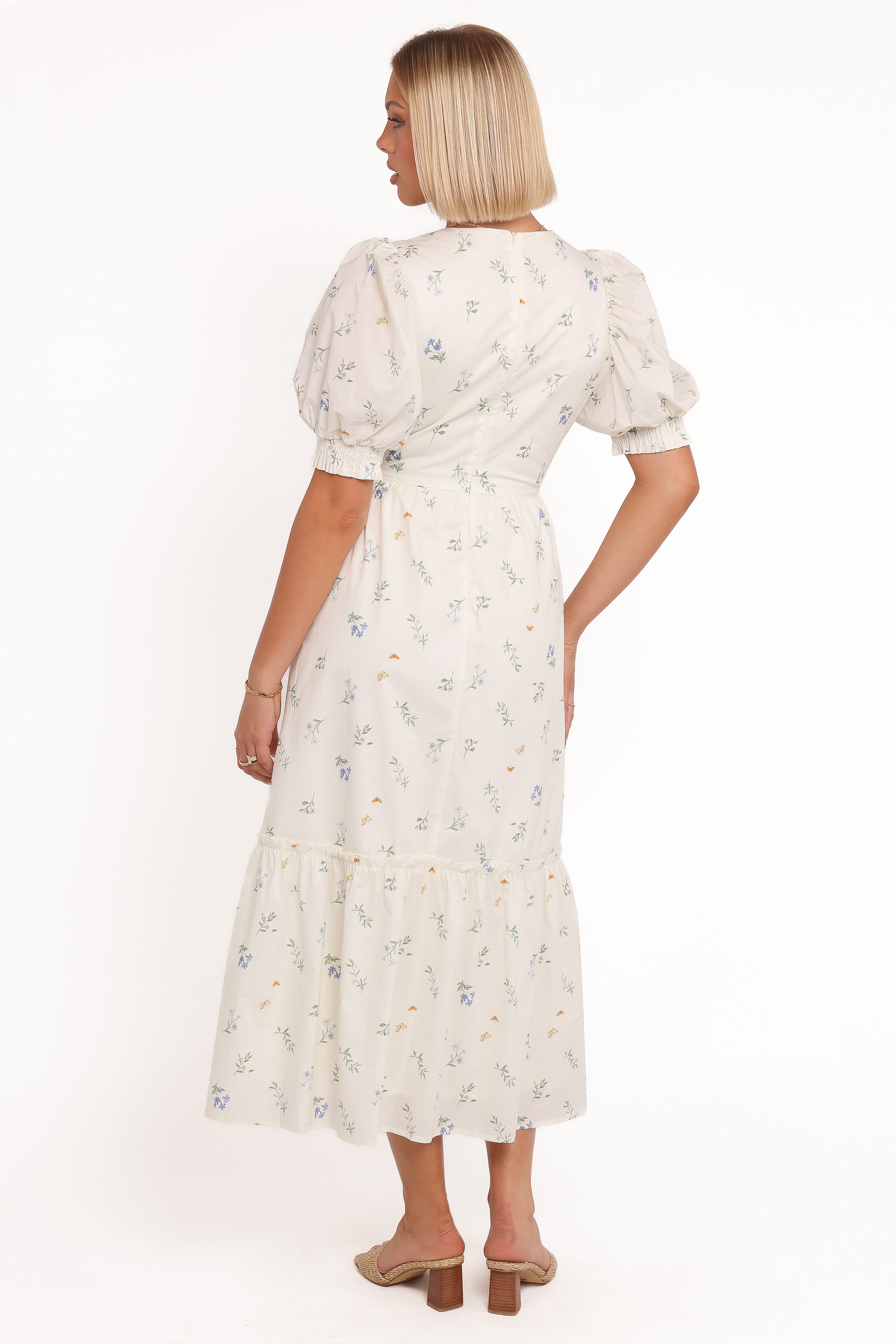 Steele Puff Sleeve Midi Dress - Floral