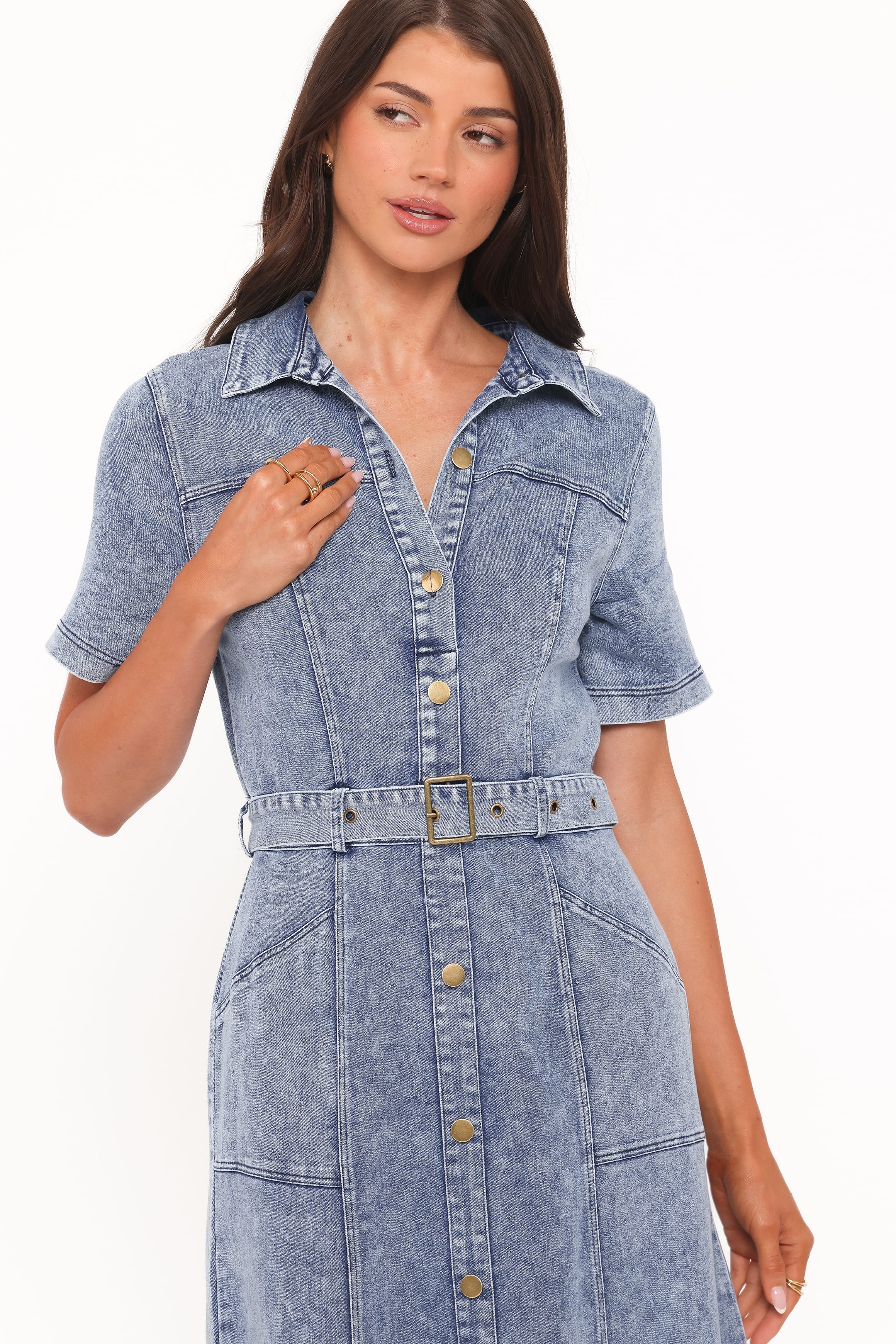 Tamara Maxi Dress - Med Denim