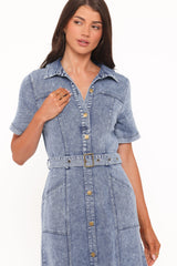 Tamara Maxi Dress - Med Denim