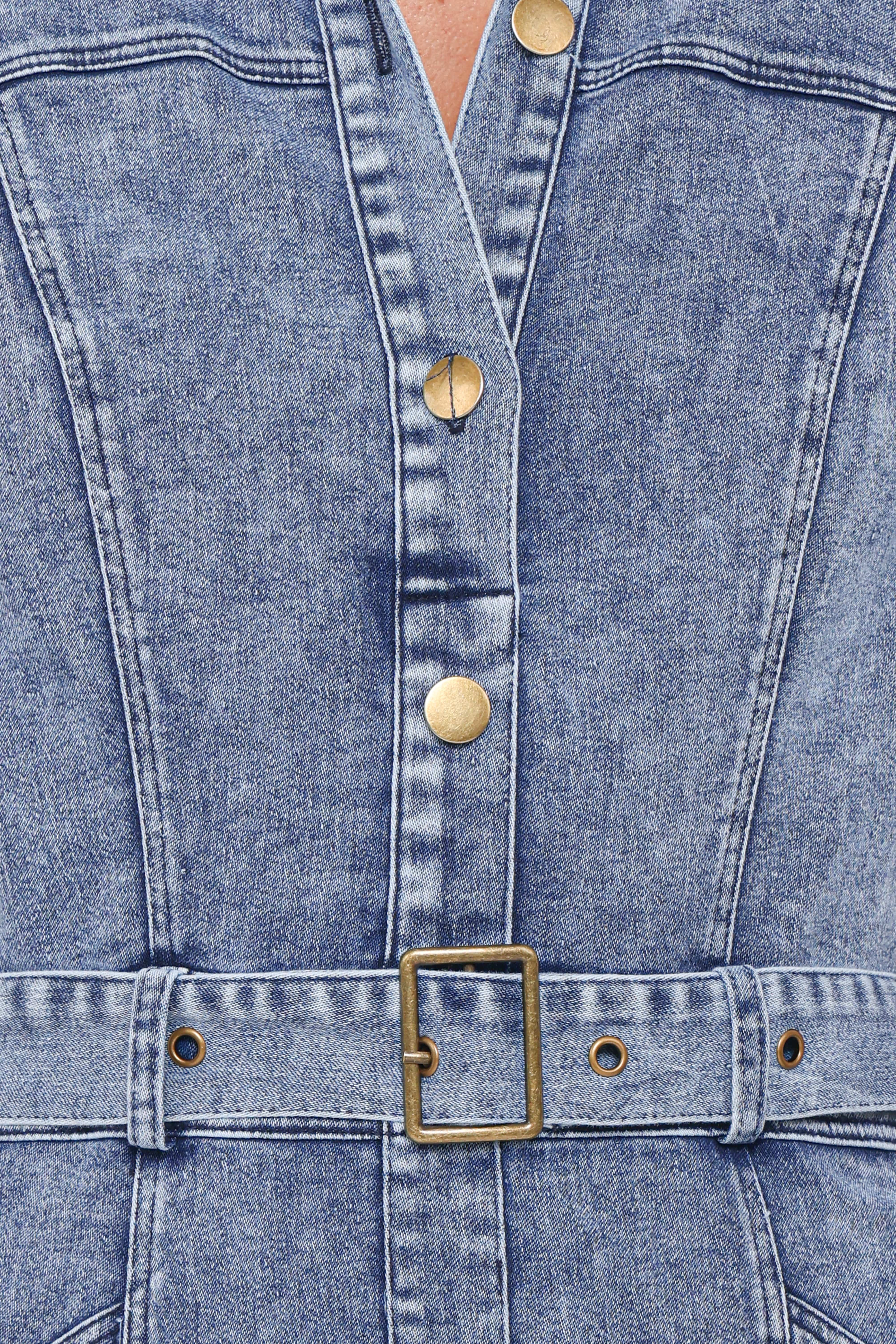 Tamara Maxi Dress - Med Denim