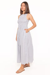 Tony Maxi Dress - Brown/Blue Stripe
