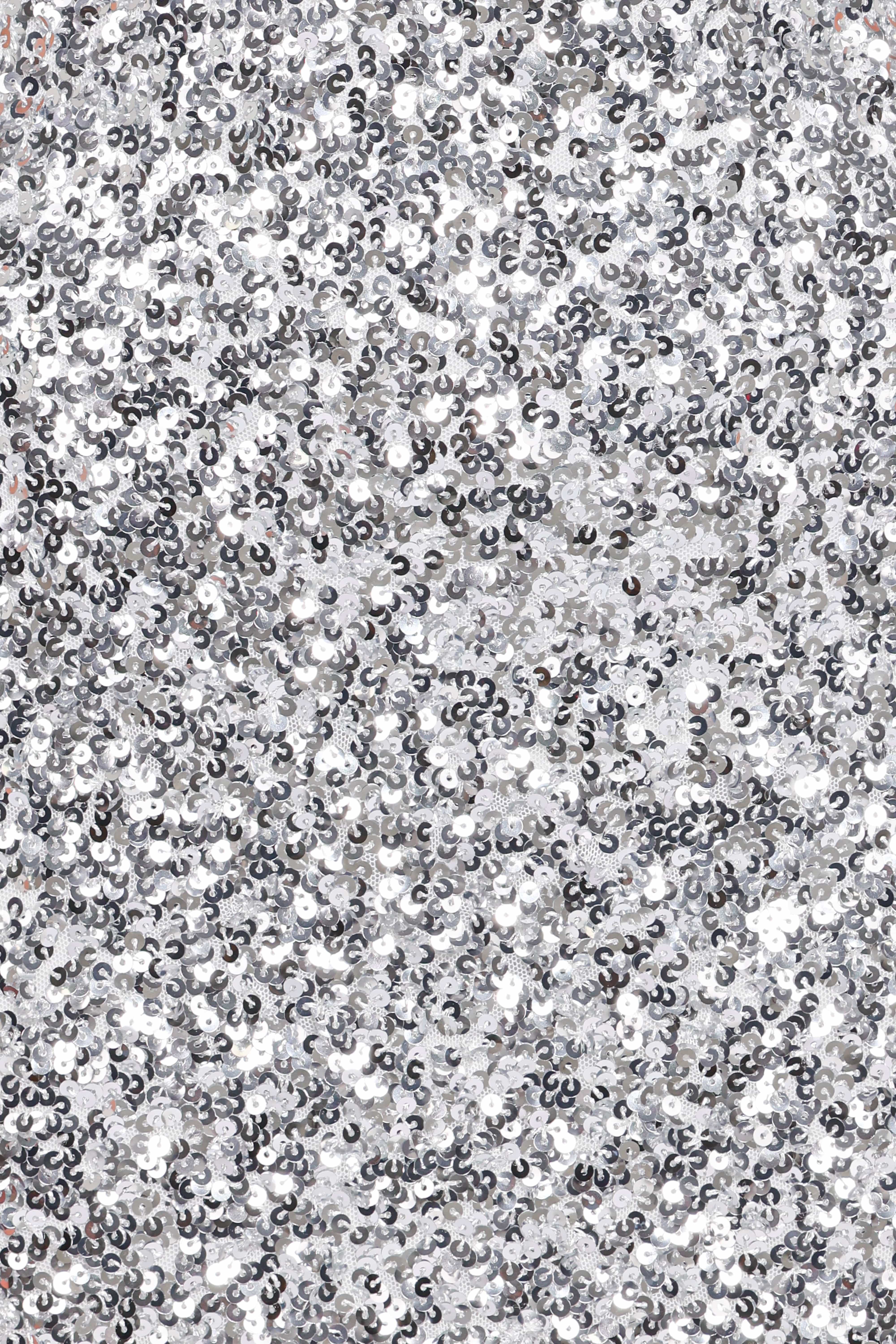 Tory Off Shoulder Sequin Mini Dress - Silver