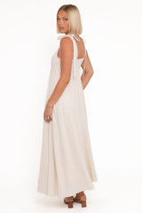Valara Tie Shoulder Maxi Dress - Oatmeal