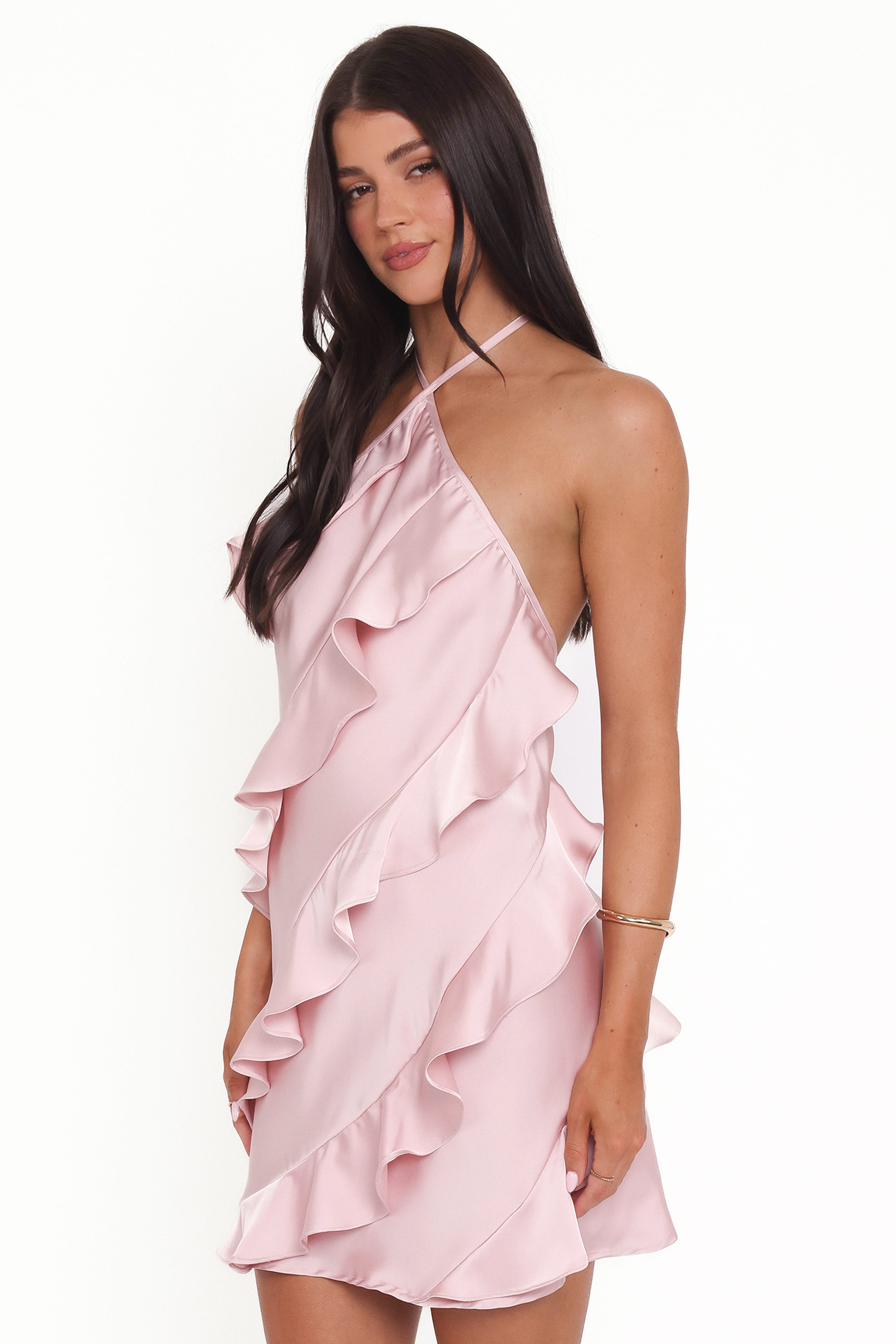 Valery Halterneck Mini Dress - Pink