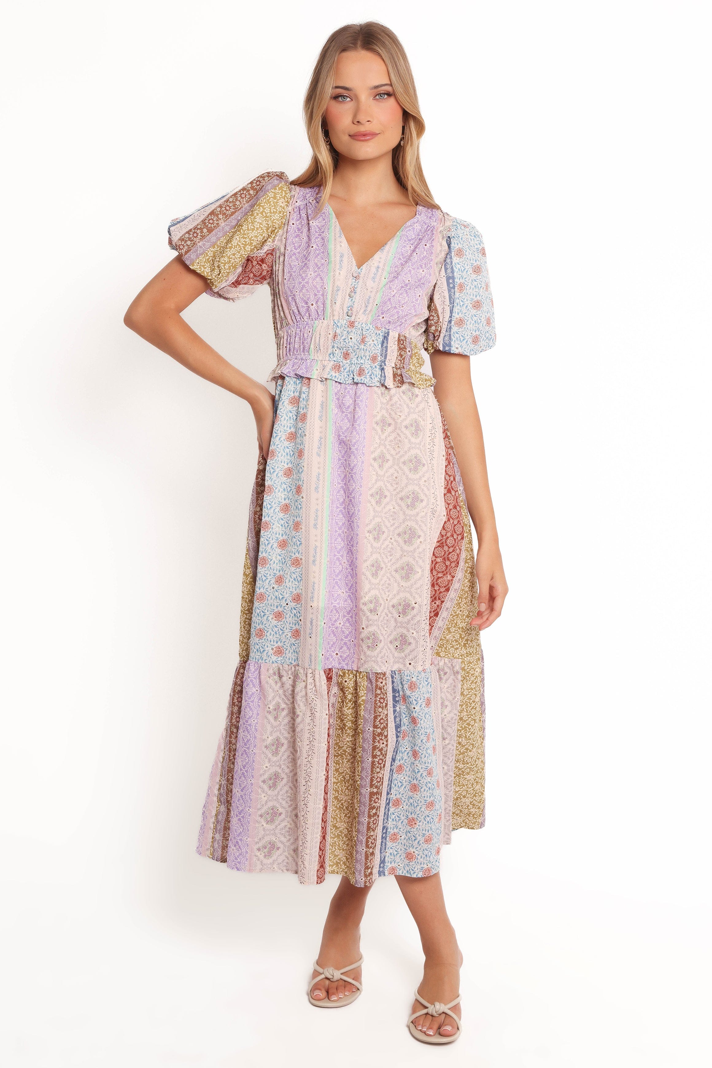 Verona Patchwork Midi Dress - Botanic Multi