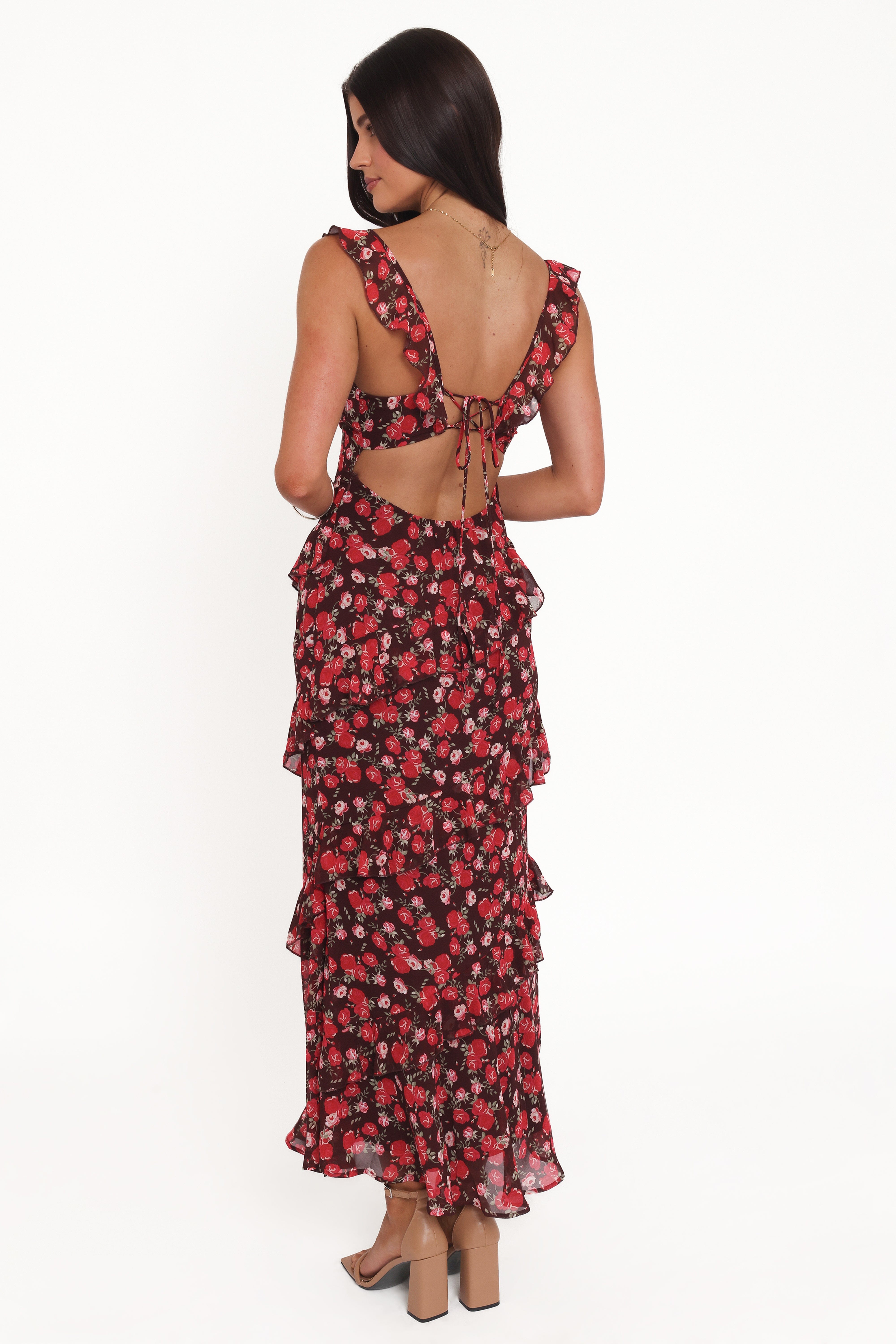 Virginia Maxi Dress - Brown Floral