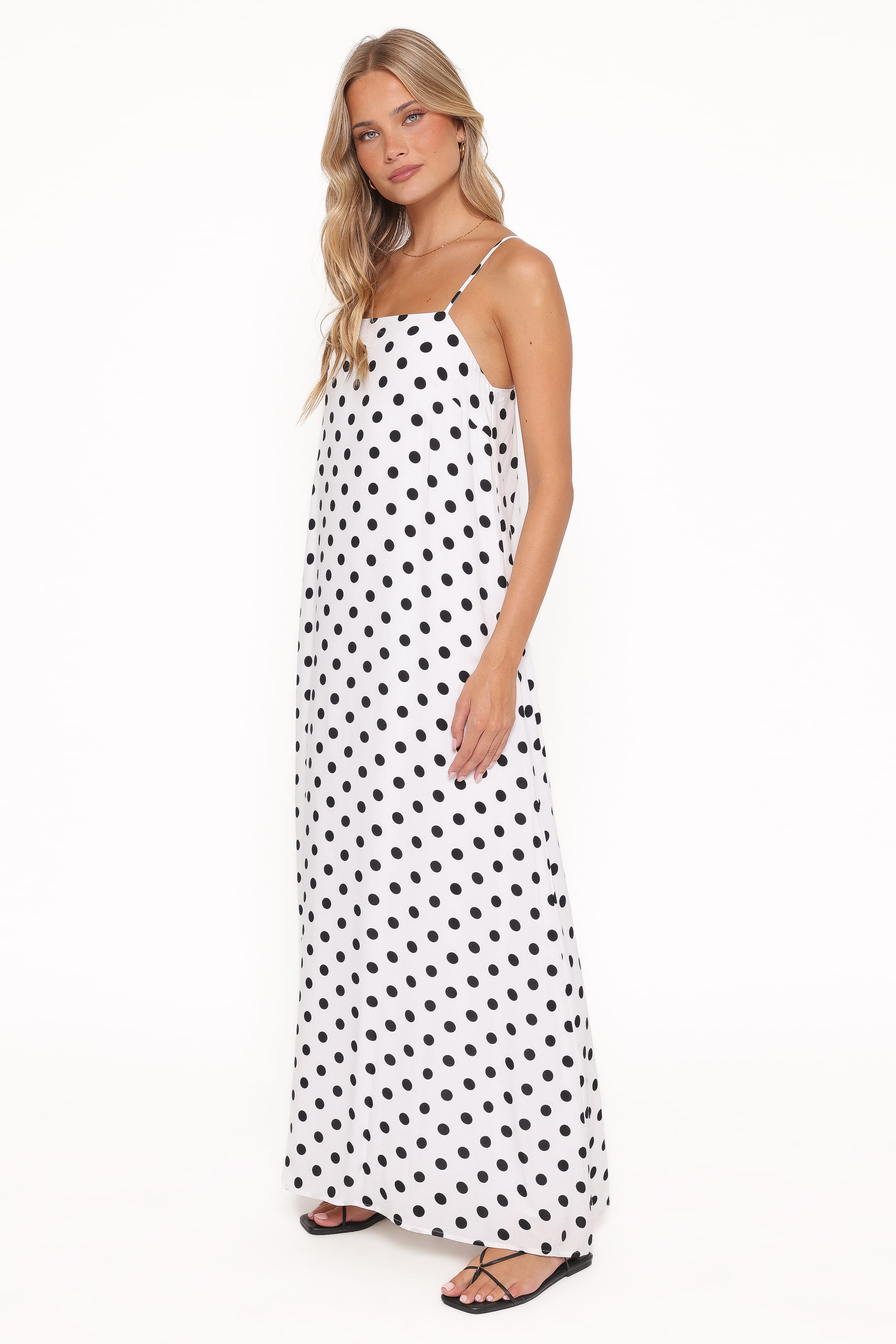 Virgo Maxi Dress - White Polka Dot