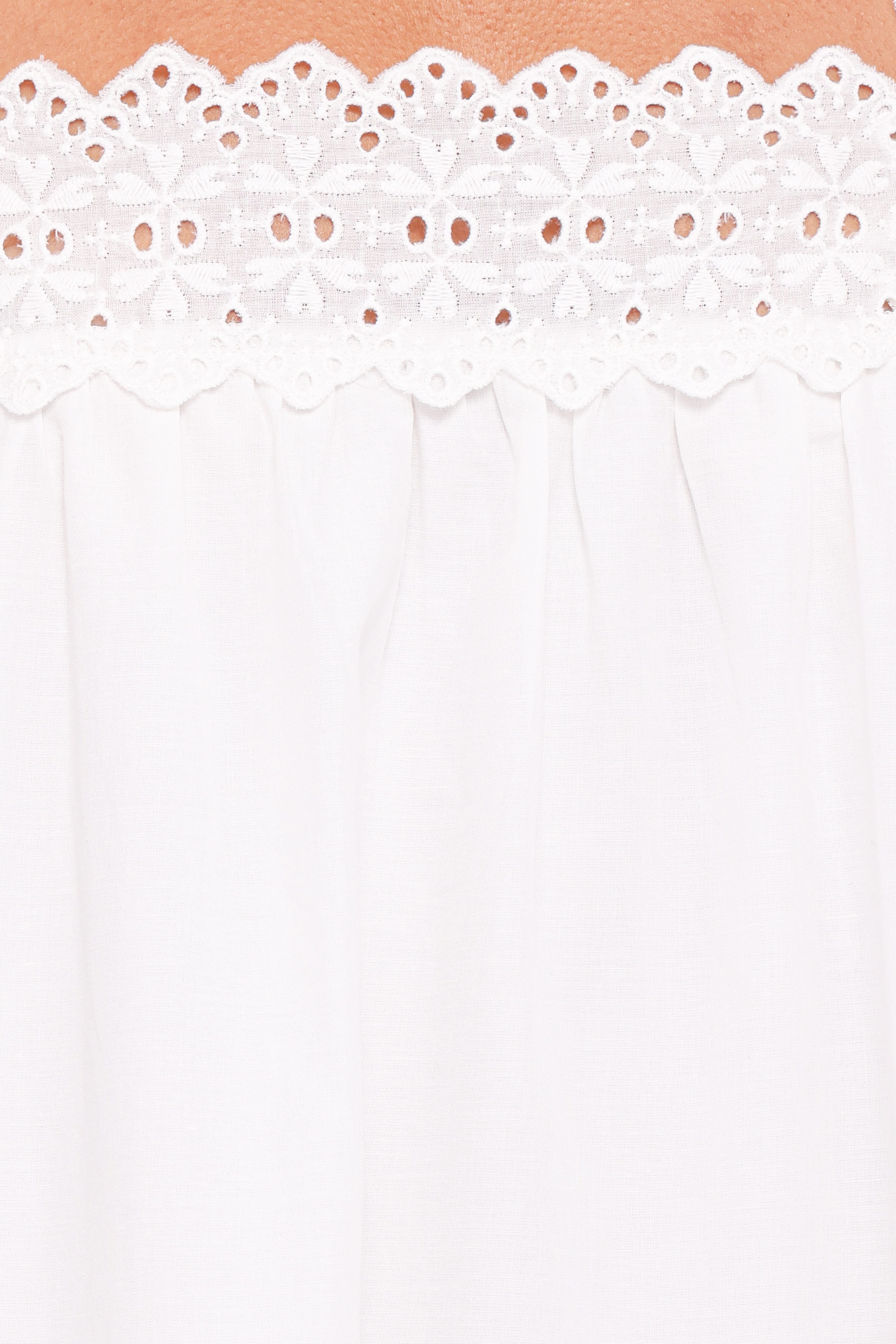 Winora Midi Dress - White Broderie