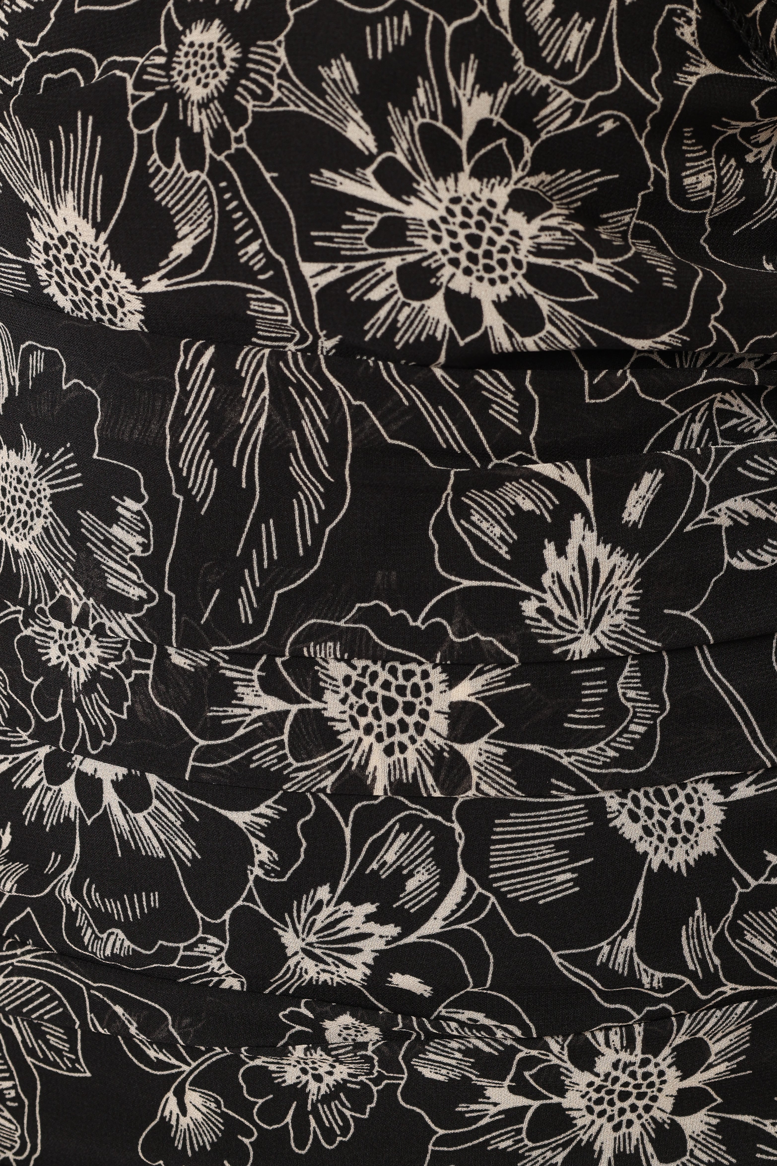 Zuri Rosette Mini Dress - Black Floral