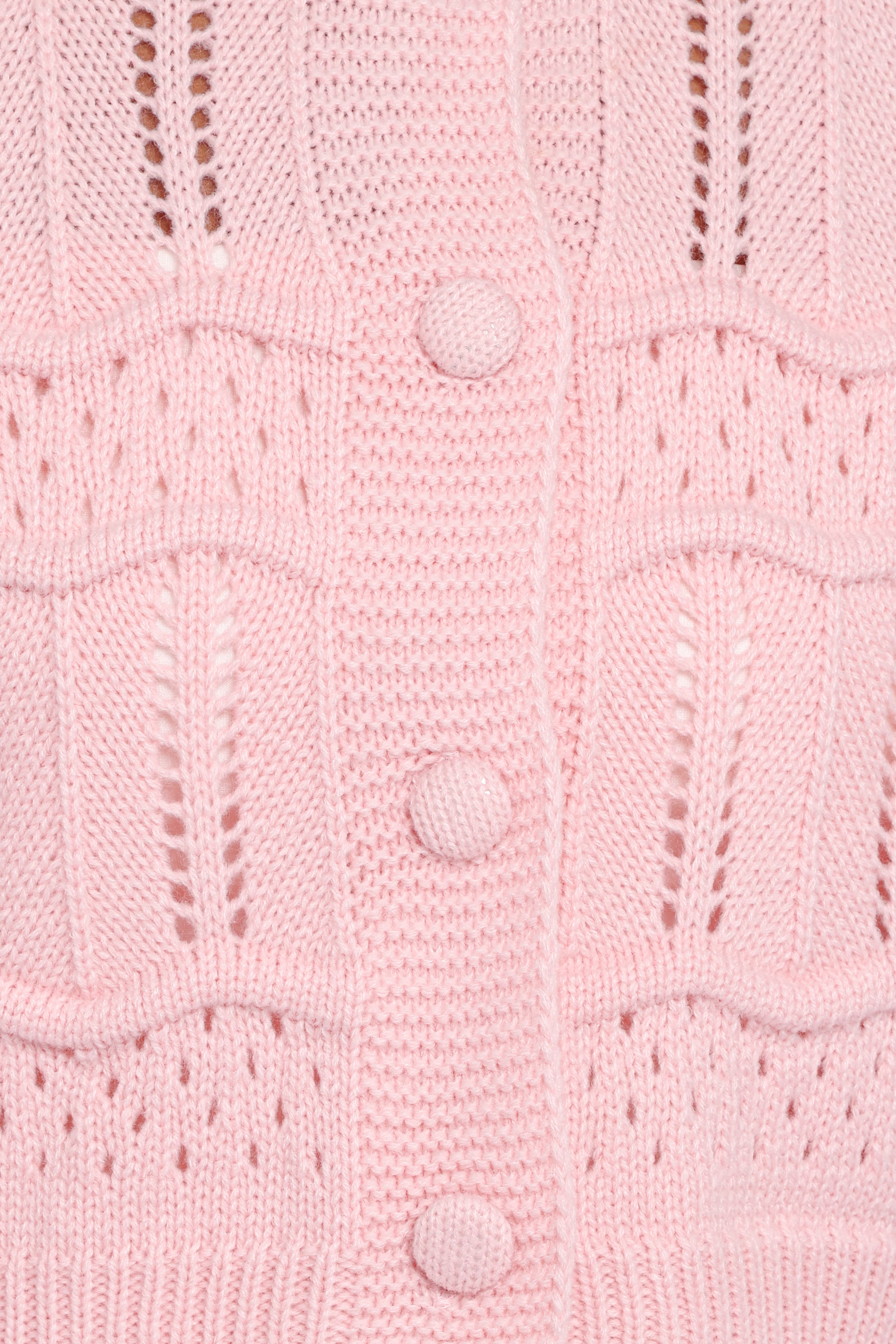 Aidy Crop Button Front Cardigan - Pink