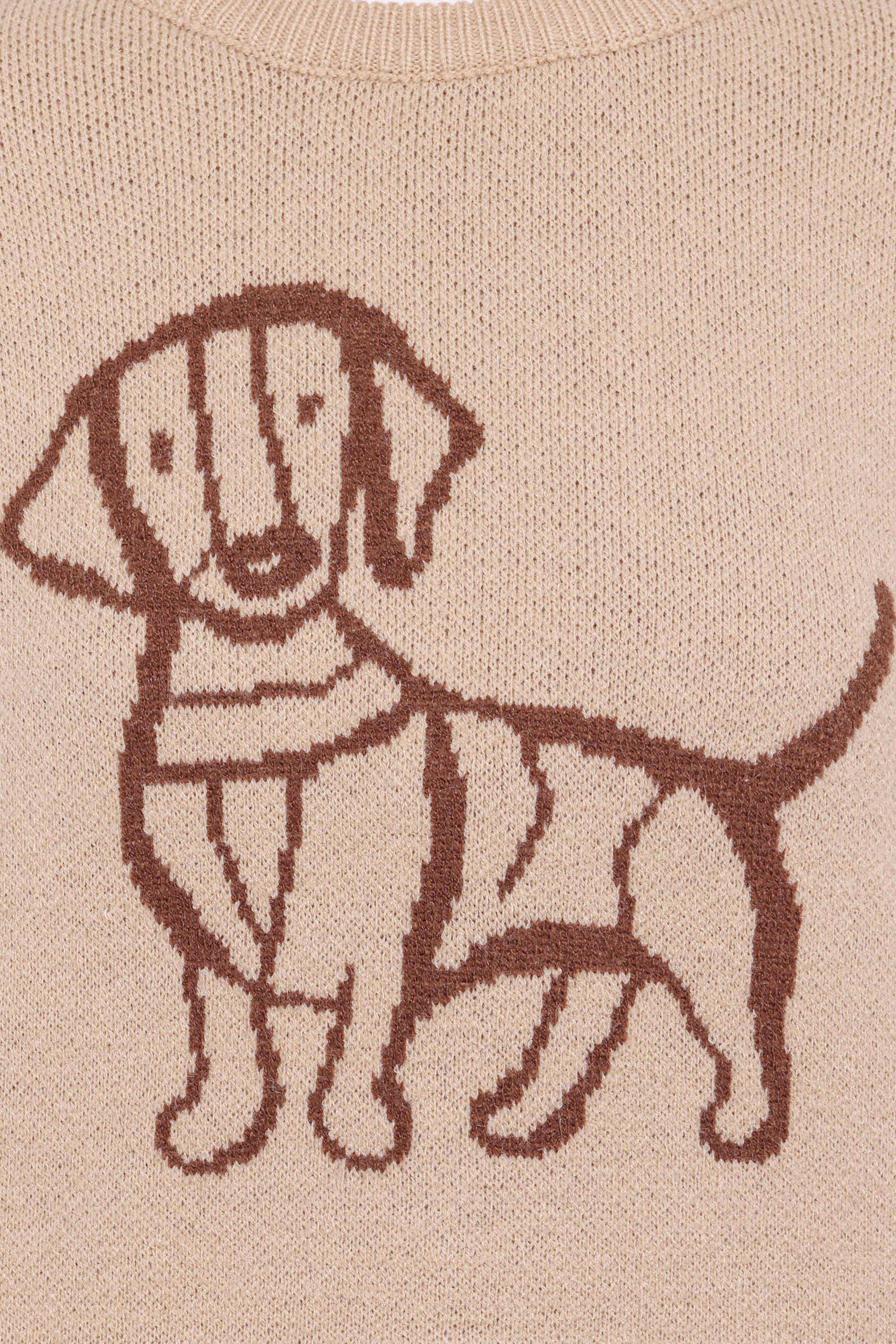 Amber Dachshund Sweater - Beige