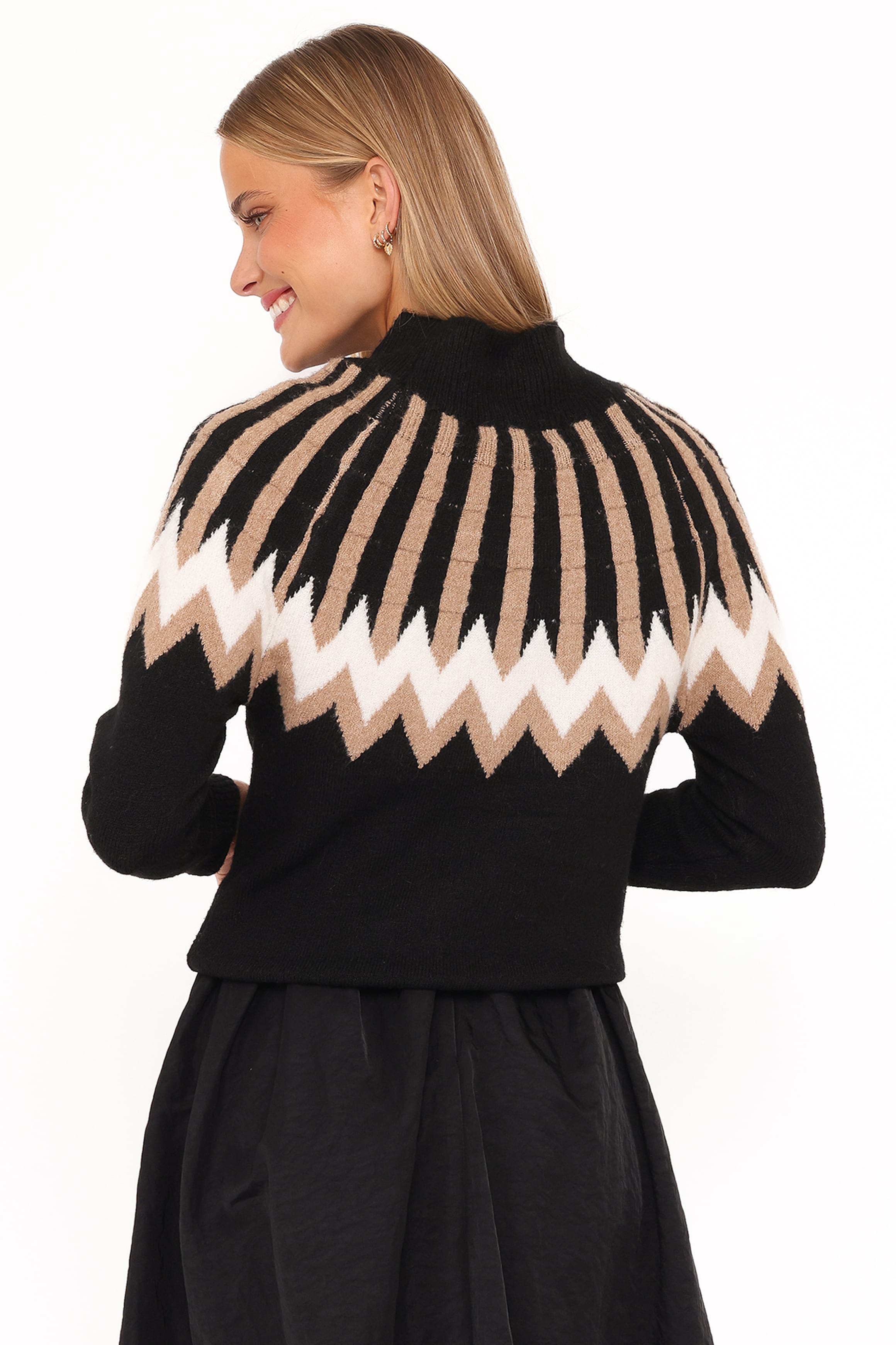 Donner Fairisle Mockneck Sweater - Black
