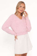 Evelin Cropped Cardigan - Pink