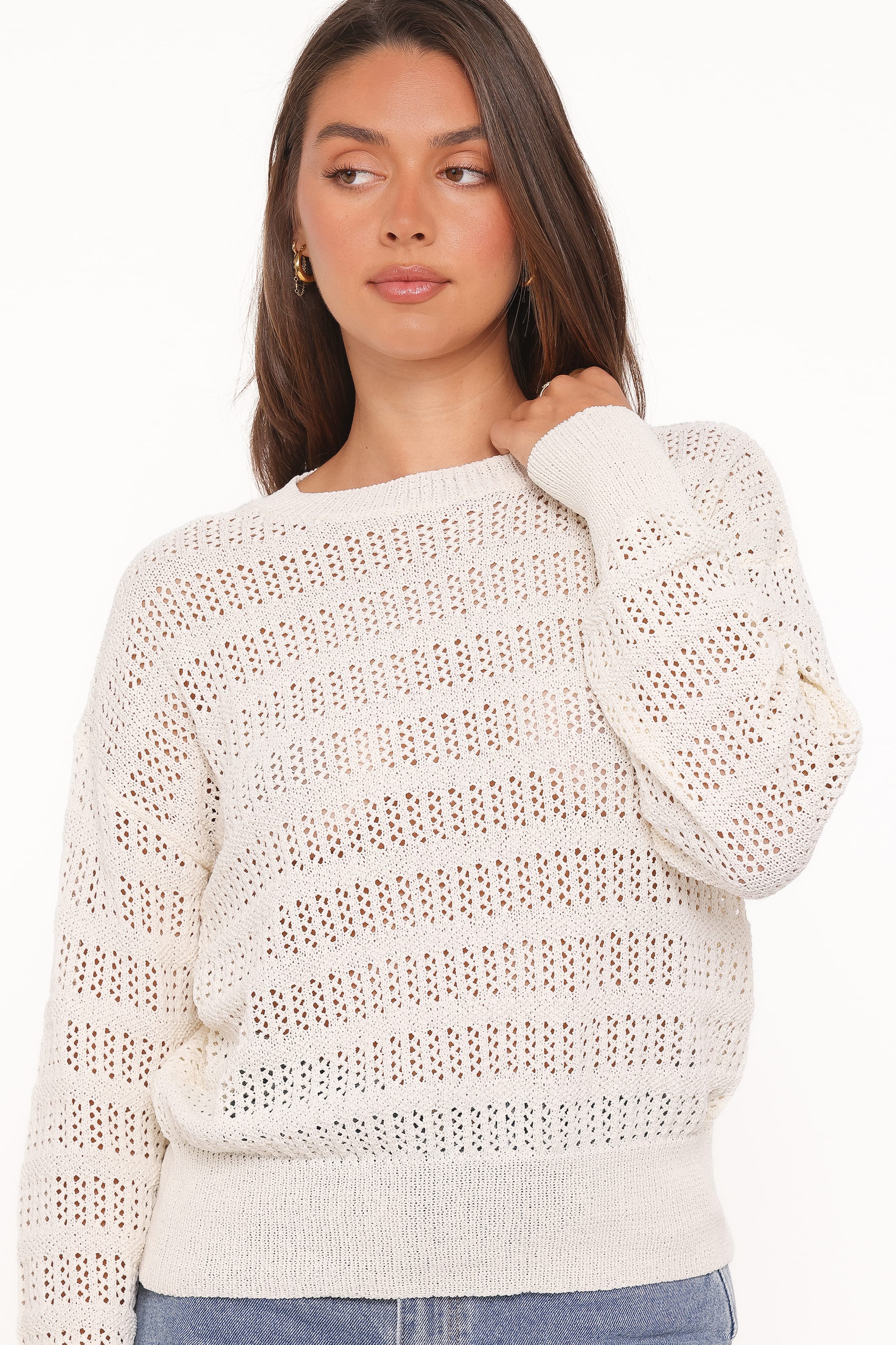 Flavia Open Stitch Sweater - Cream