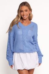 Janie Knit Sweater - Blue