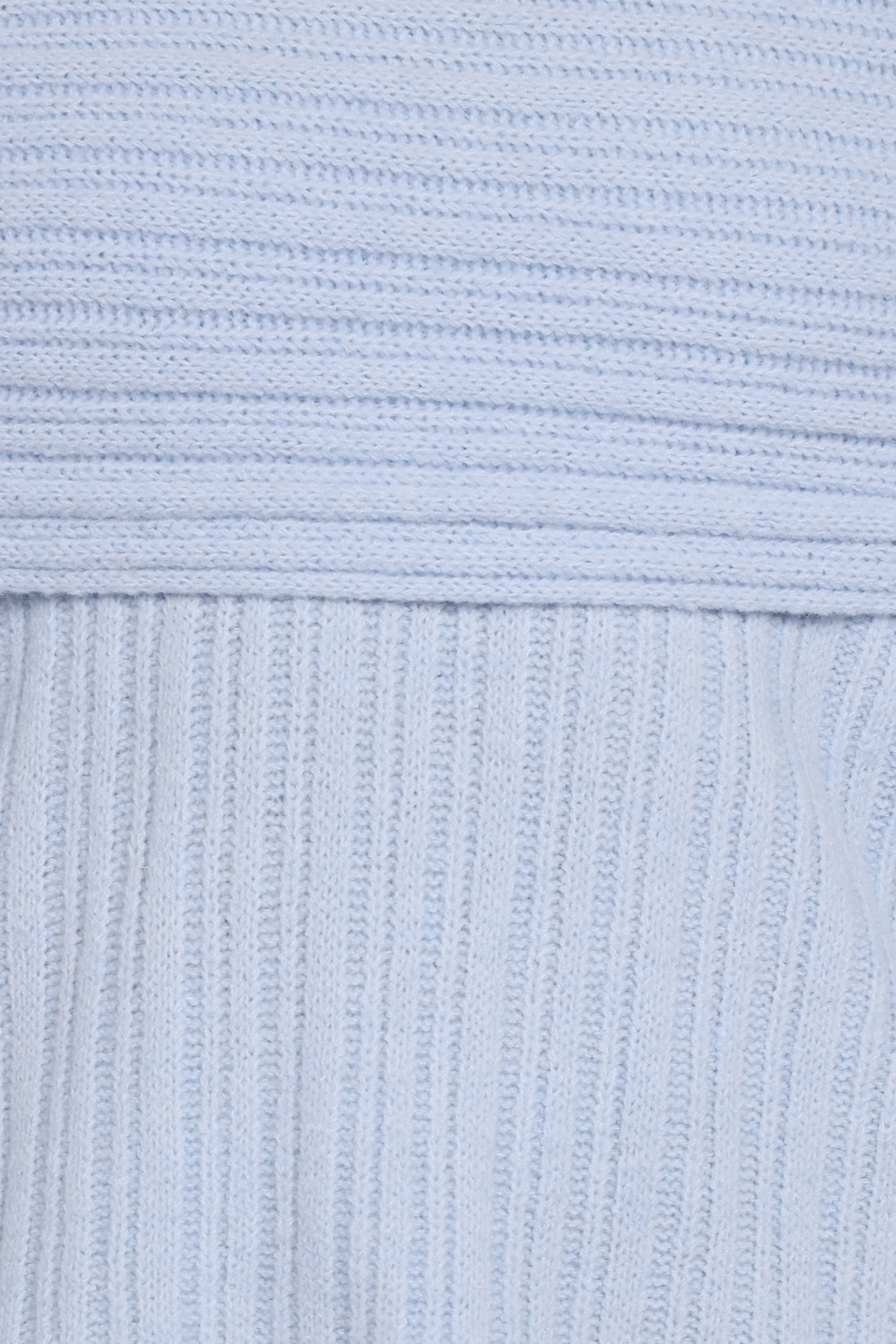 Kenny Off Shoulder Knit Sweater - Pale Blue