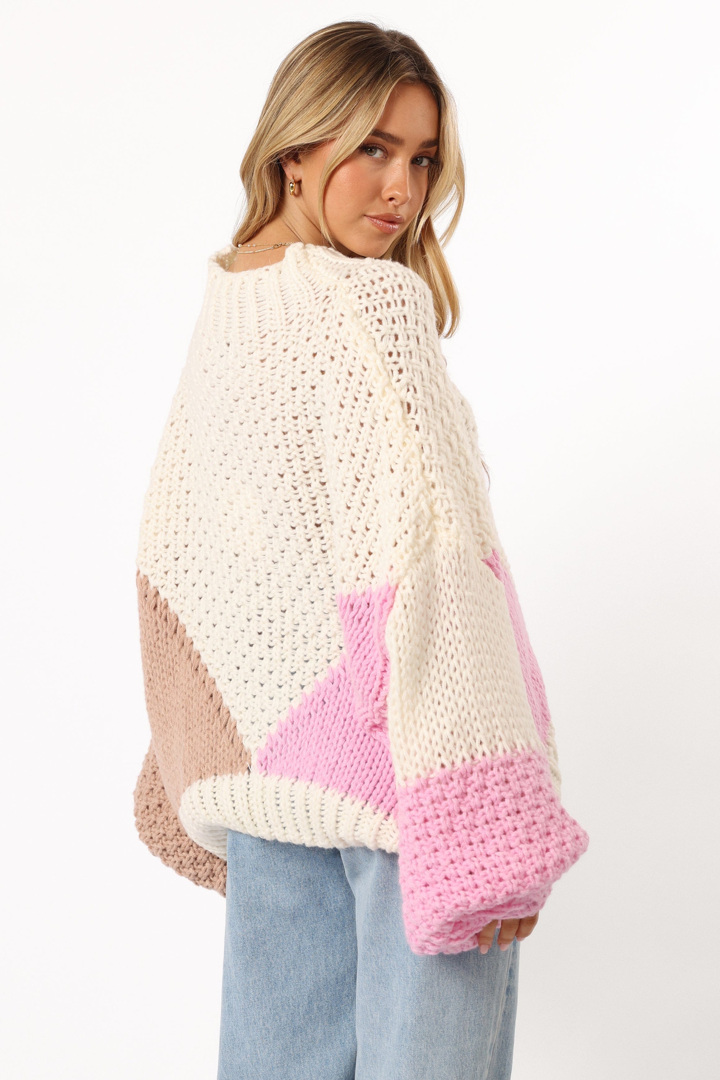 Koda Pattern Knit Sweater - Pink Multi
