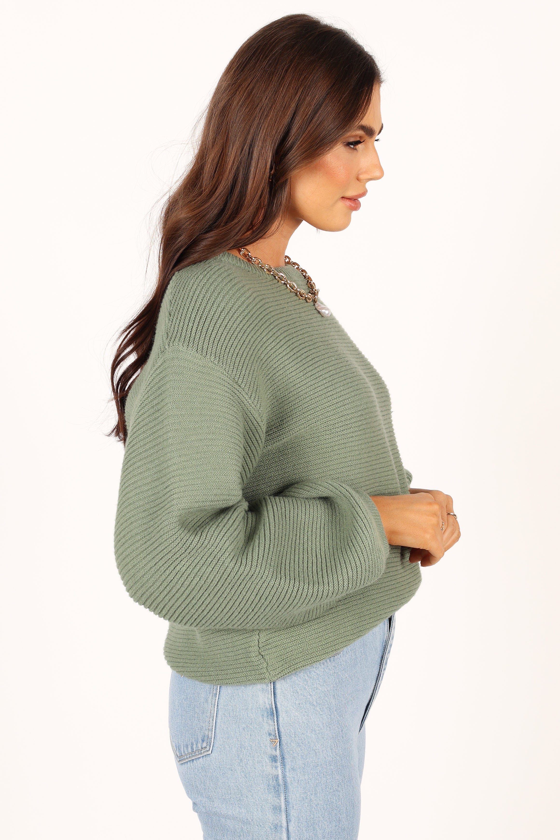 Lakelyn Textured Knit Sweater - Khaki