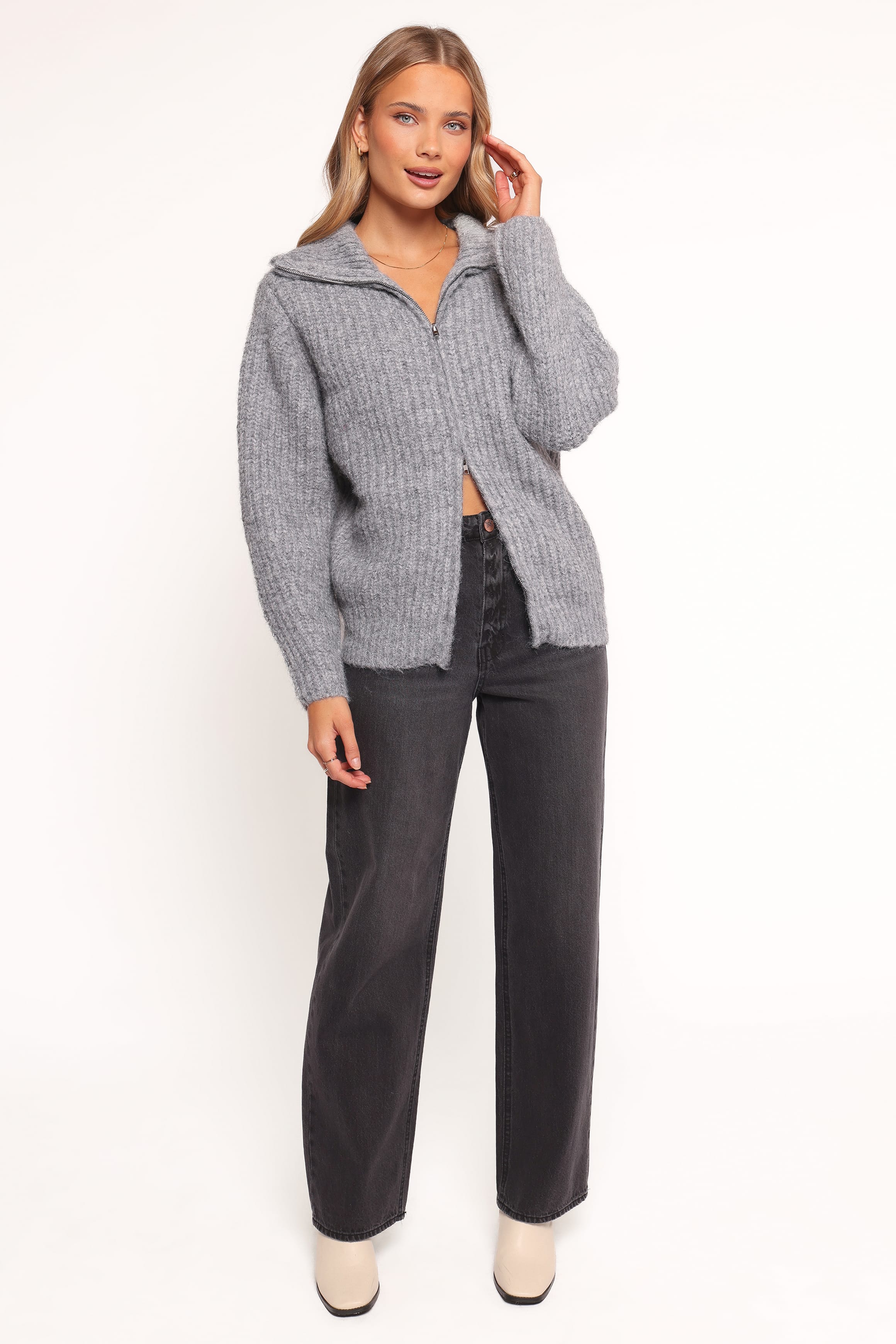 Miffy Zip Through Cardigan - Grey