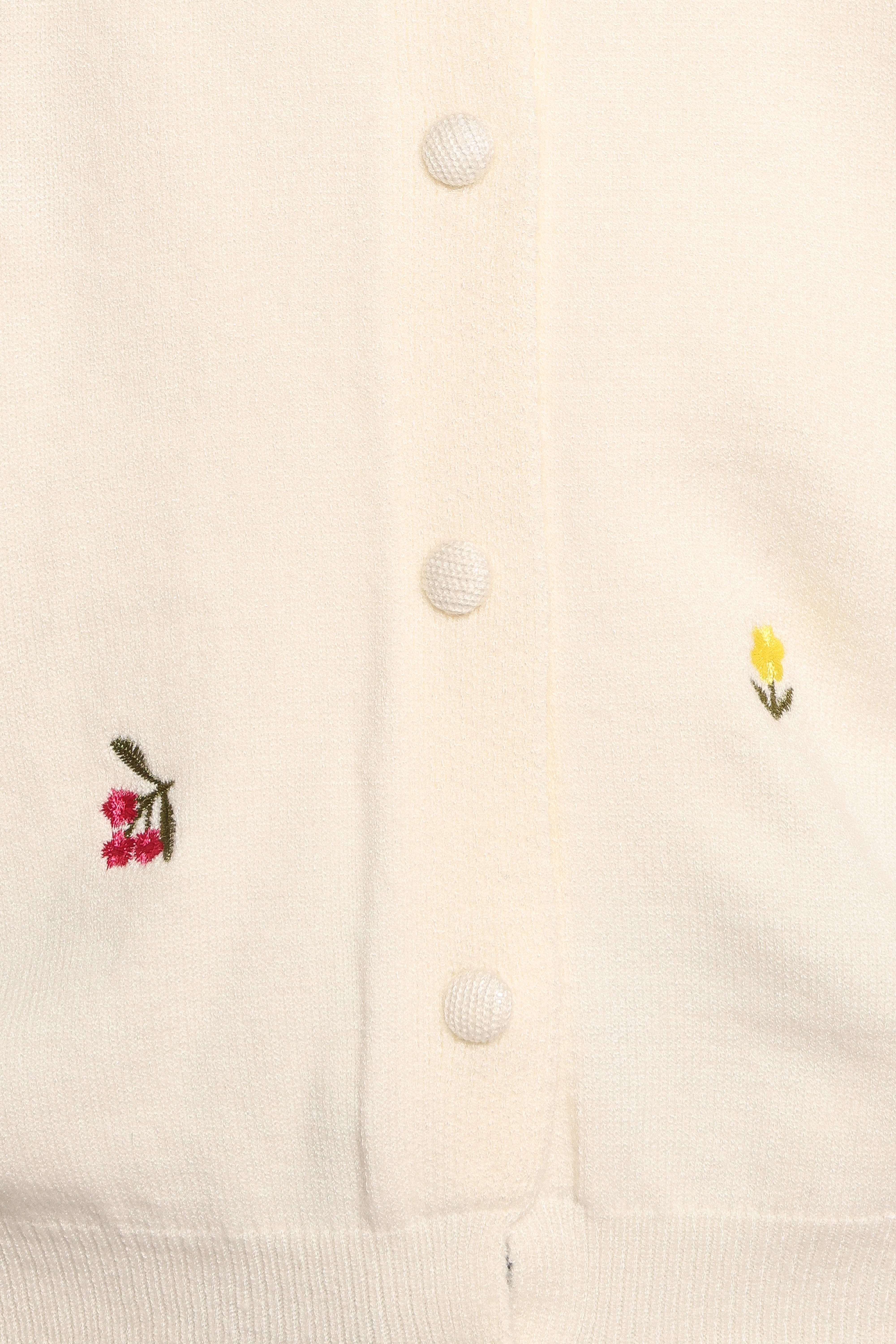 Millen Flower Embroidery Cardigan - Cream (H-T)