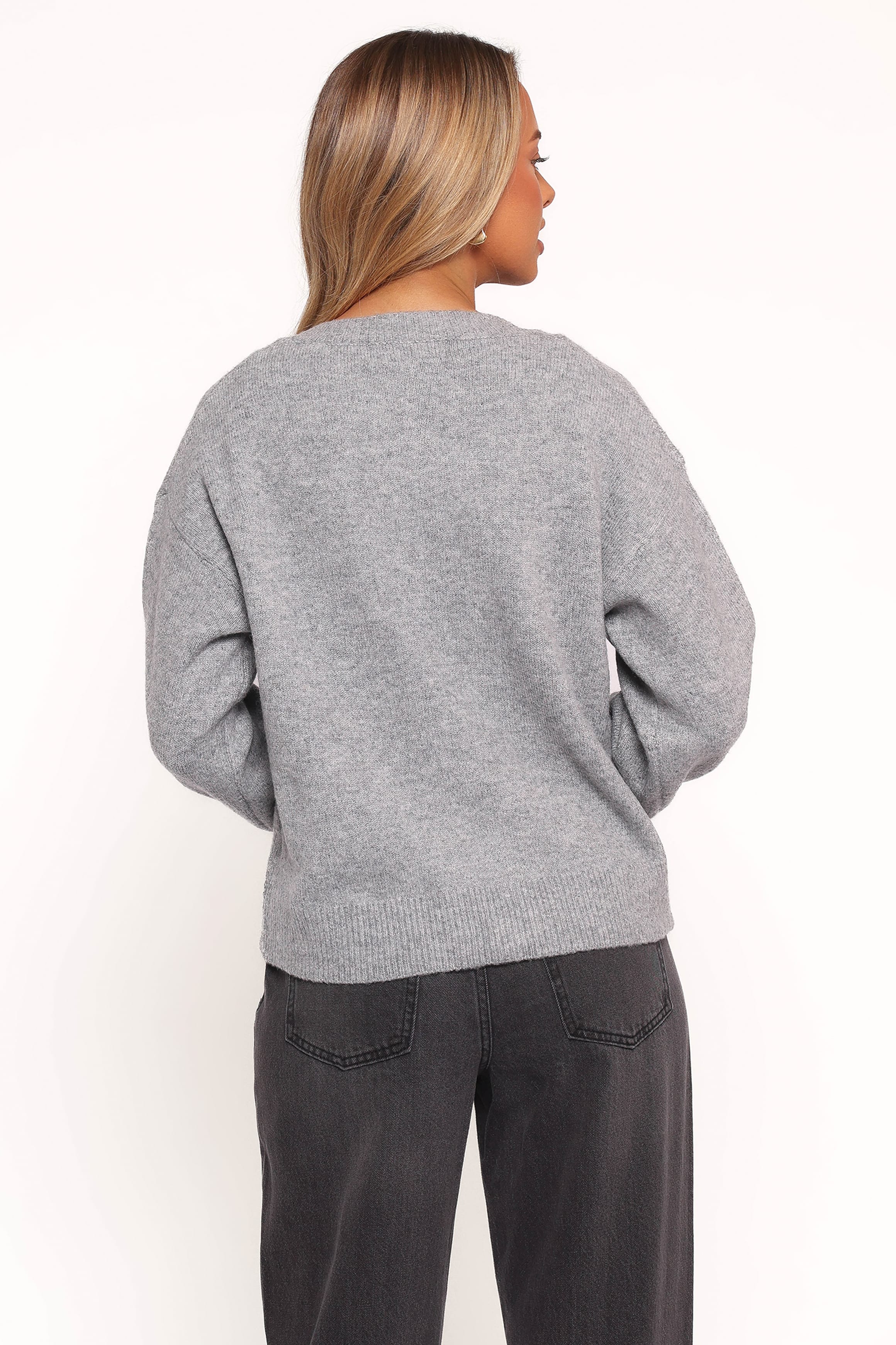 Neri Bow Tie Front Cardigan - Grey