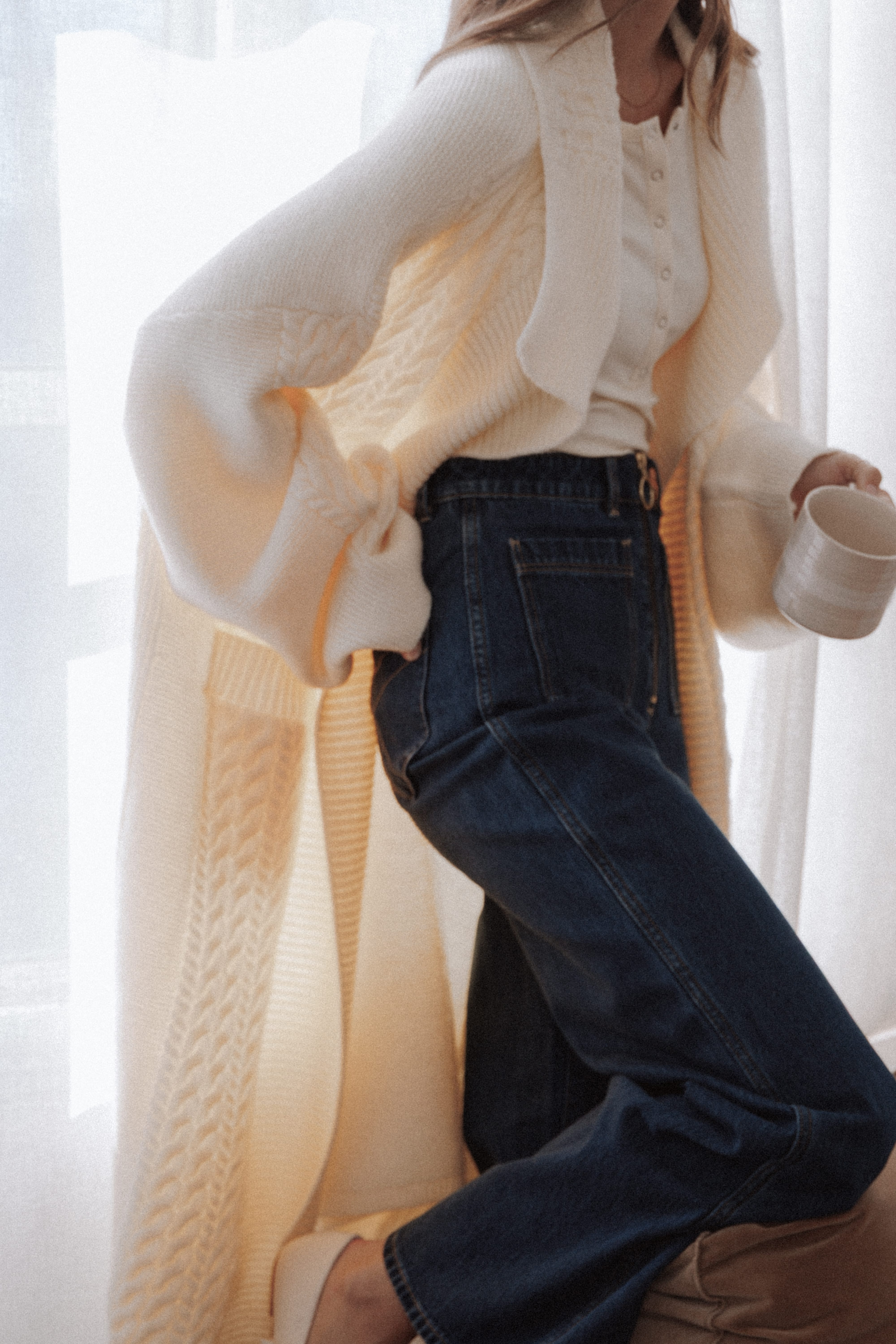Nova Long Cardigan - Cream