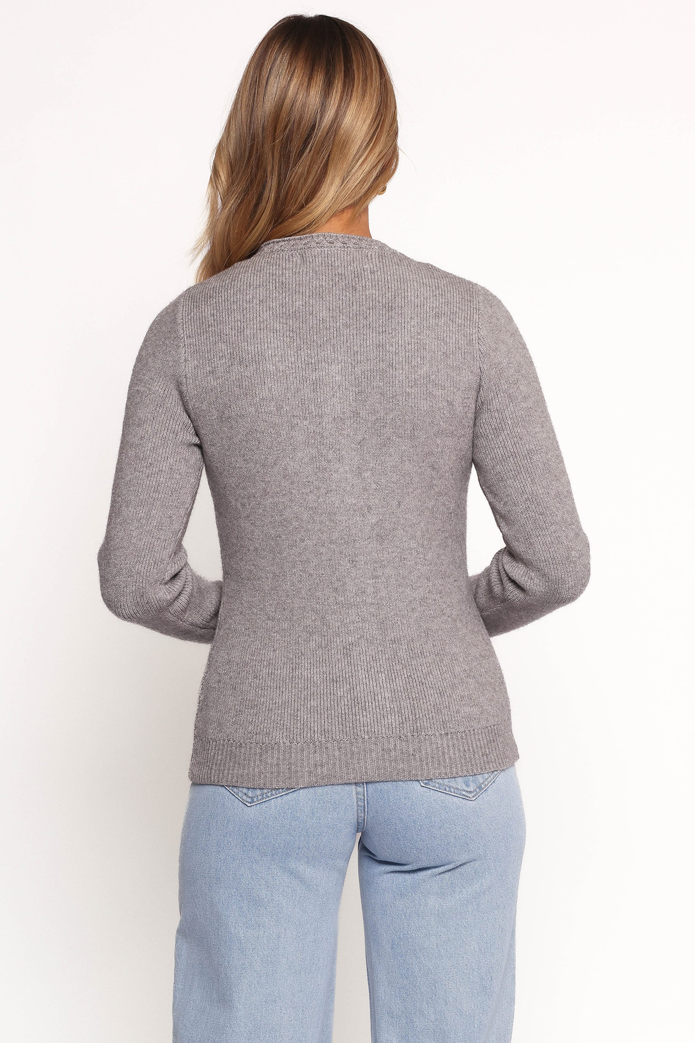 Quay Button Front Cardigan - Heather Grey