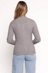 Quay Button Front Cardigan - Heather Grey