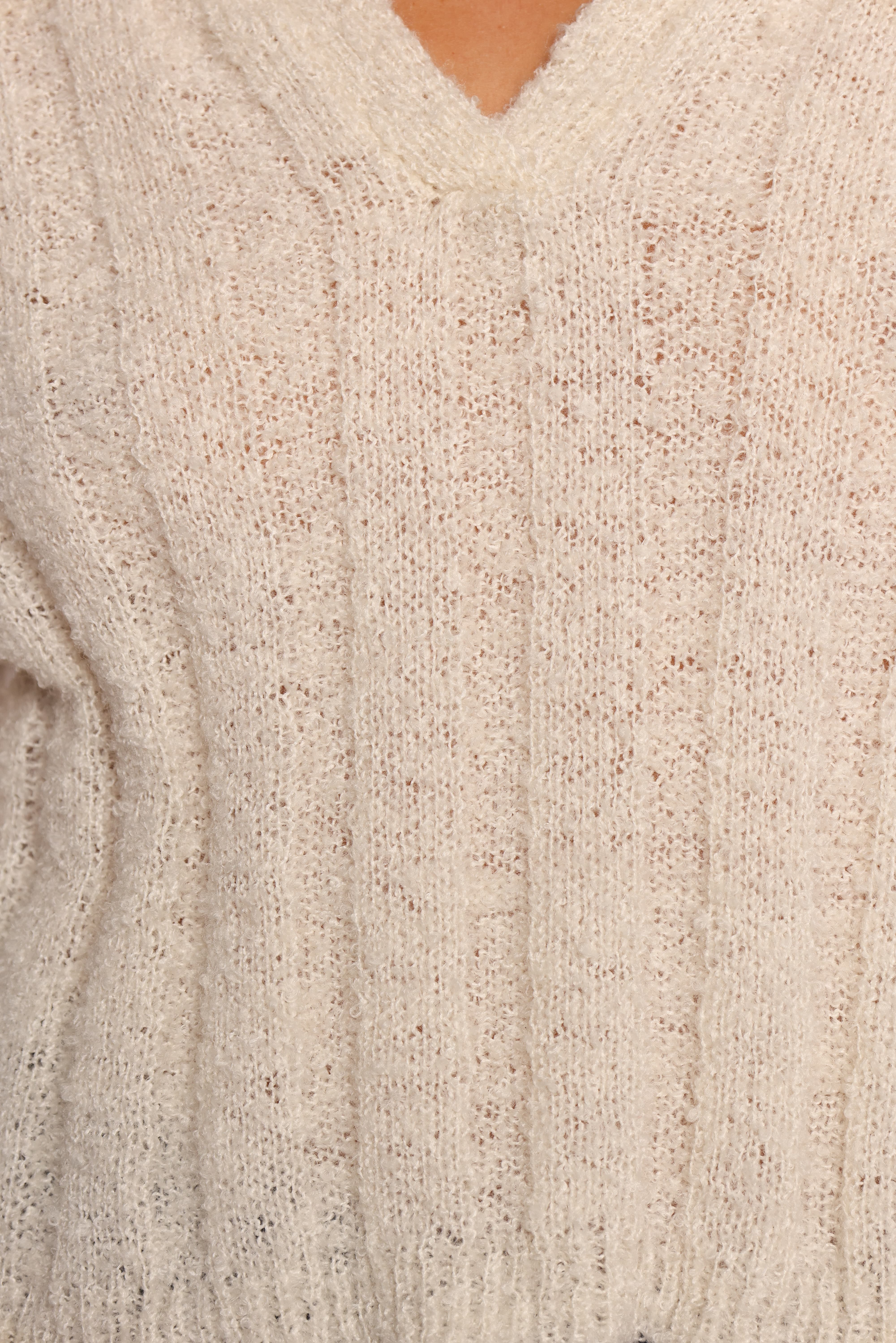 Romy Collar Knit Sweater - Ecru