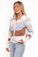 Tulula Abstract Print Cardigan - Cream
