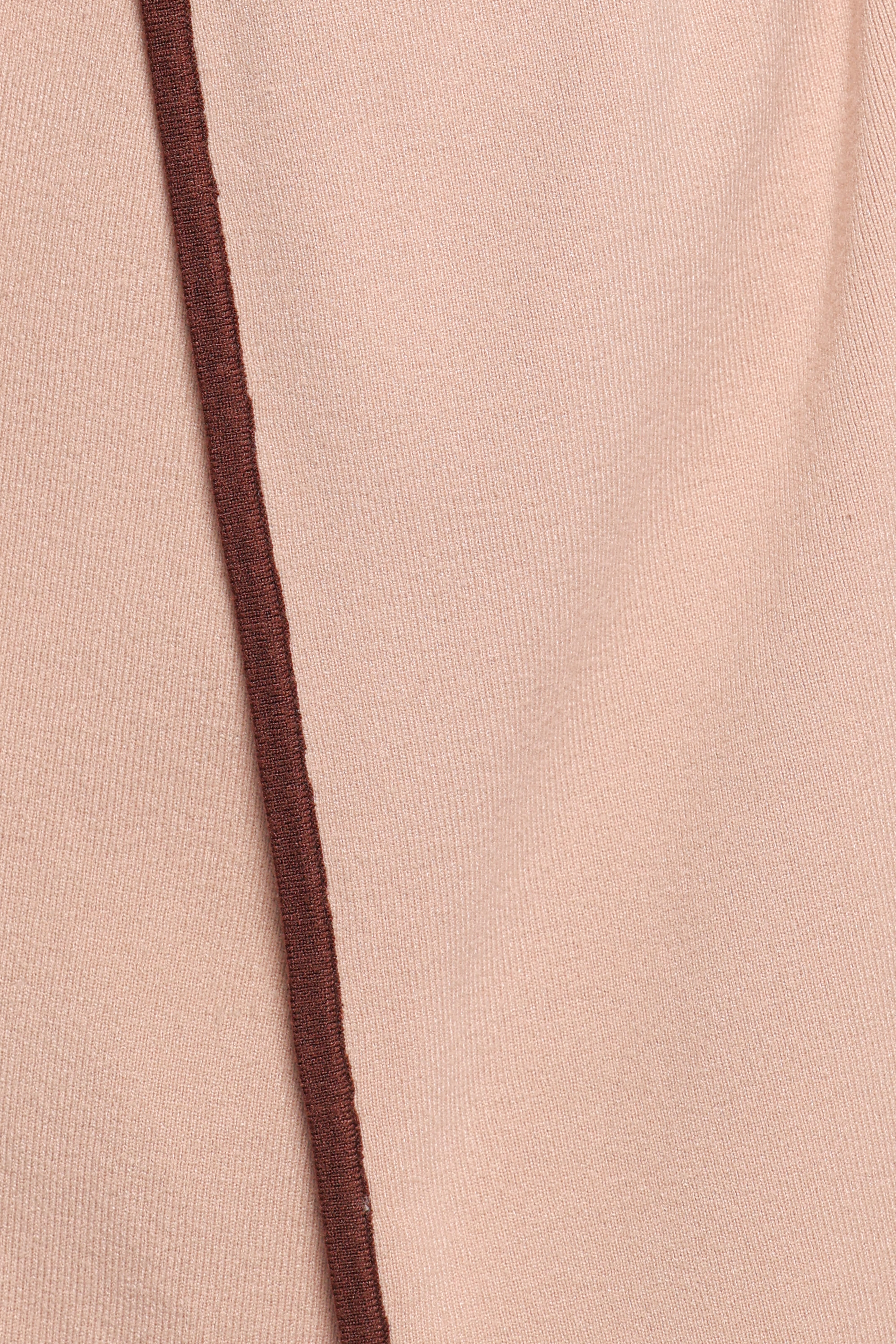 Vallis Contrast Trim Long Cardigan - Beige