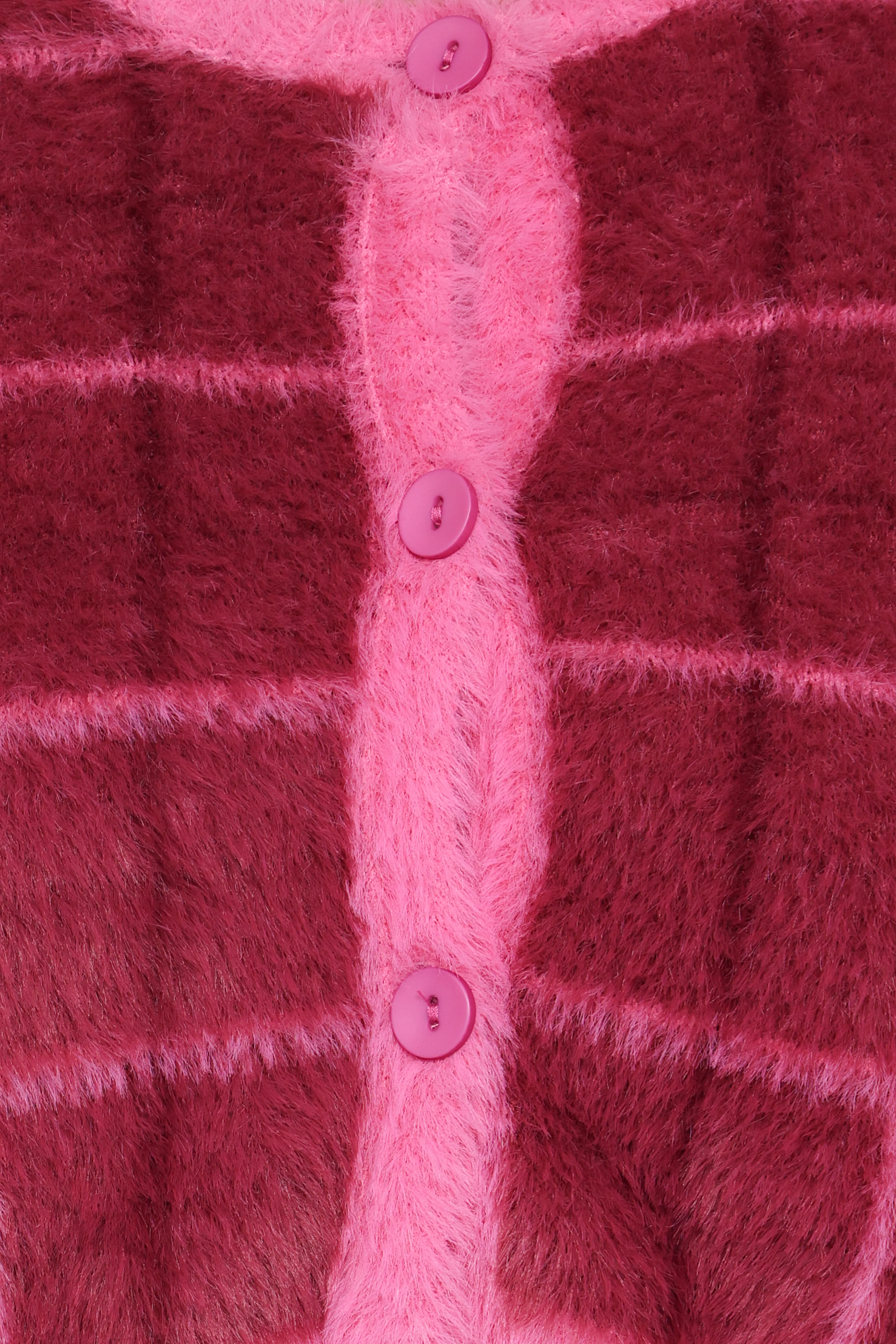 Viola Plaid Button Front Cardigan - Burgundy