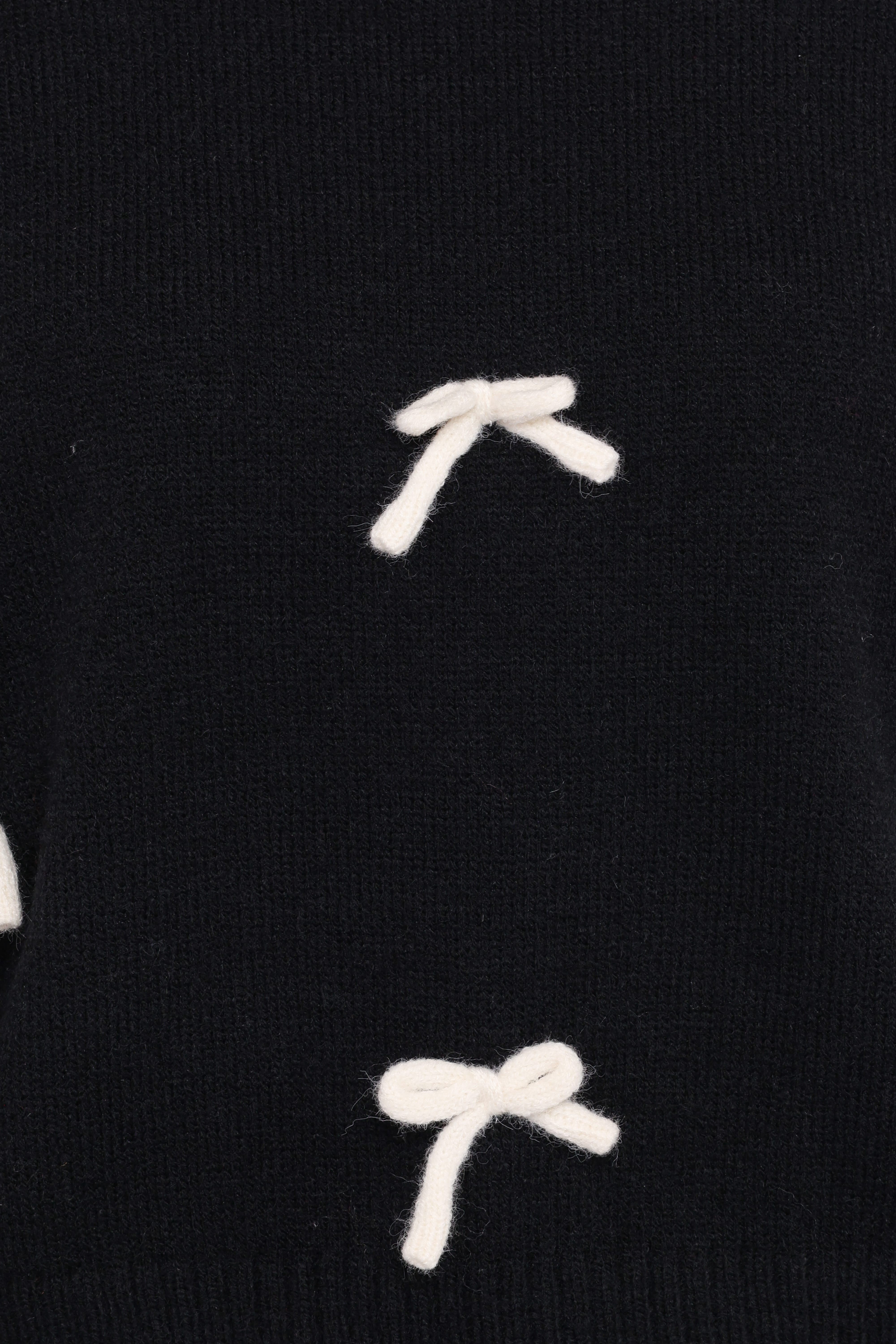 Voss Bow Knit Sweater - Black