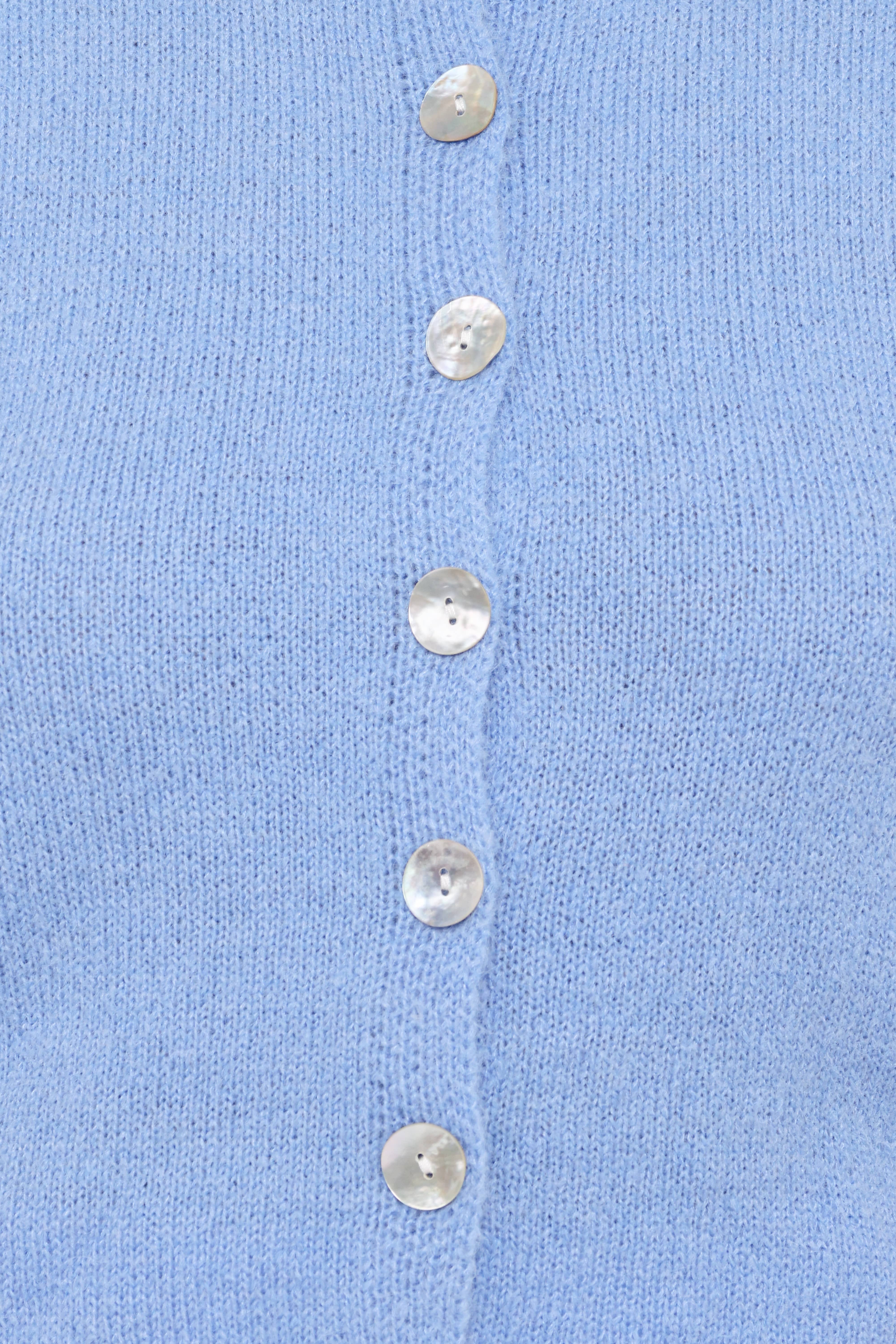 Zena Puff Sleeve Cardigan - Cornflower Blue