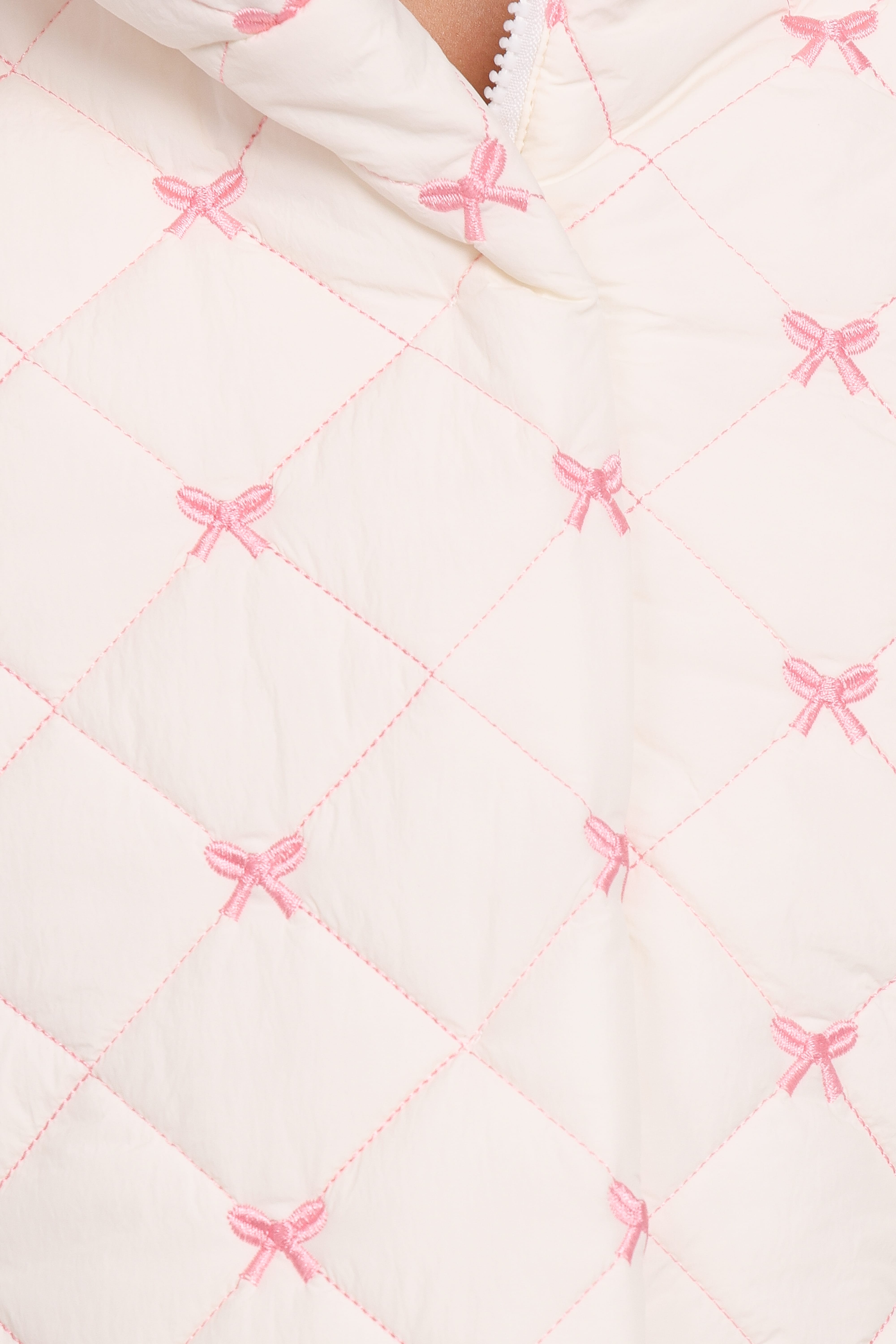 Adi Quilted Jacket - Pink Bow
