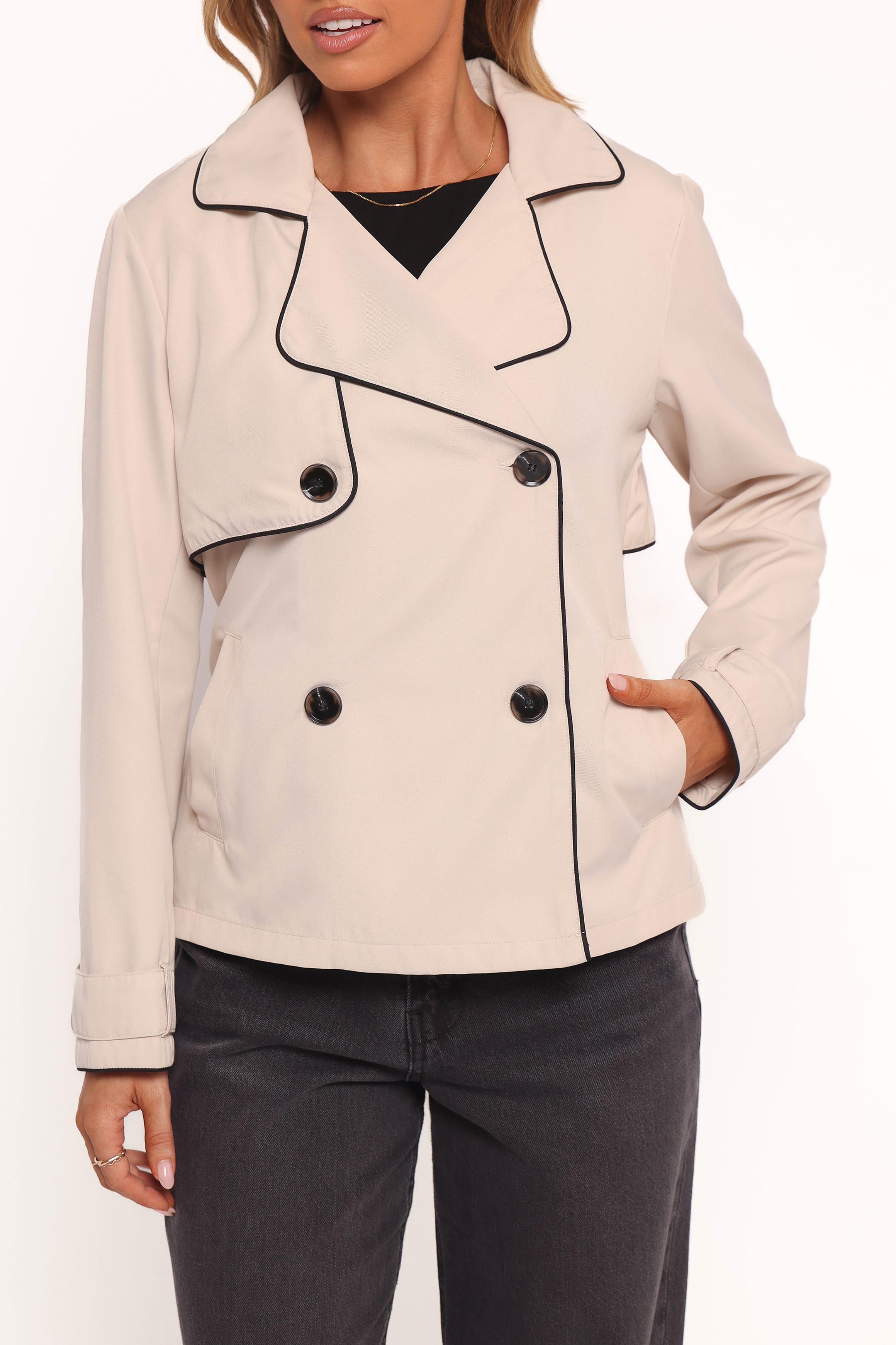 Franklin Cropped Trench - Ecru
