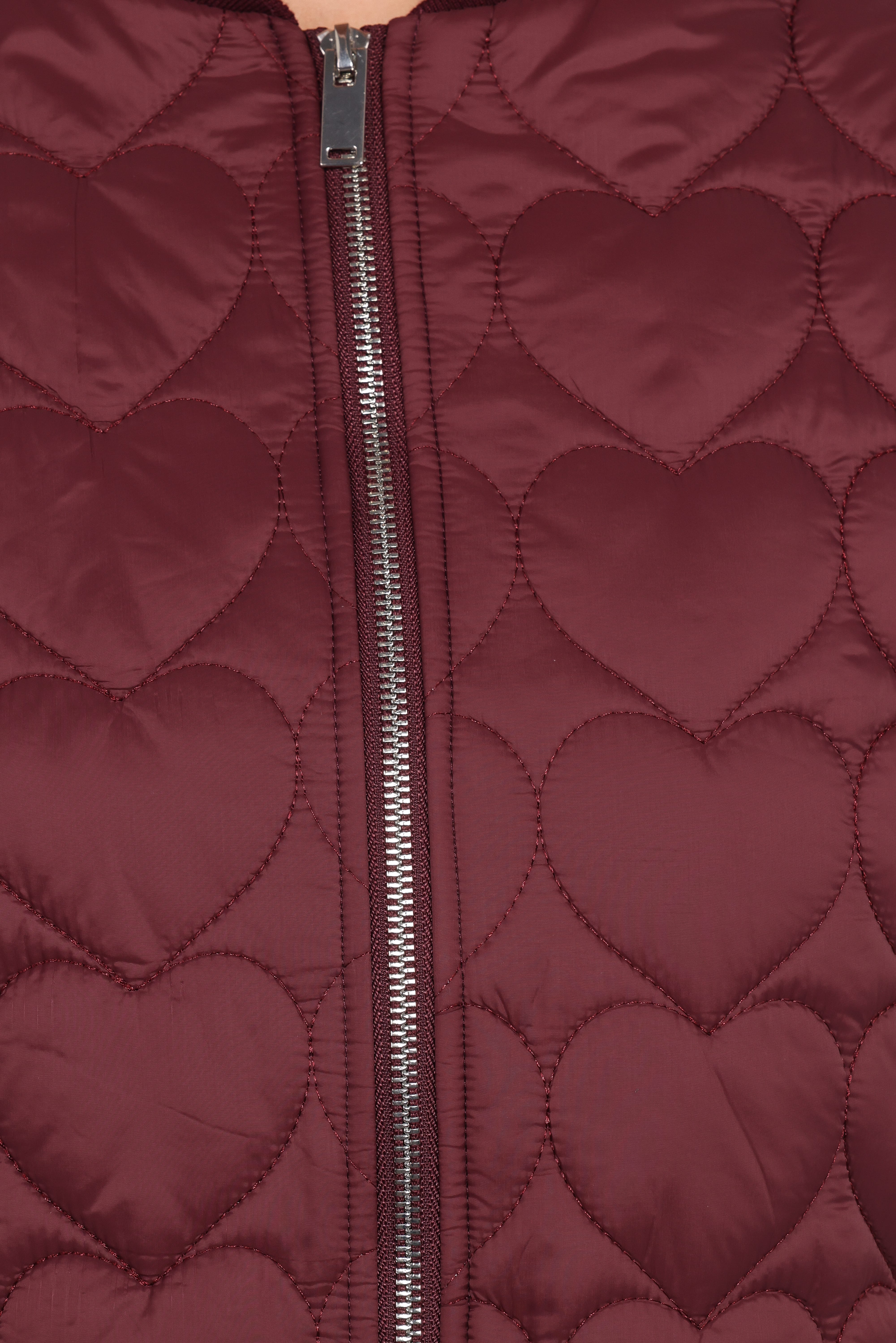 Genevieve Quilted Bomber - Cherry