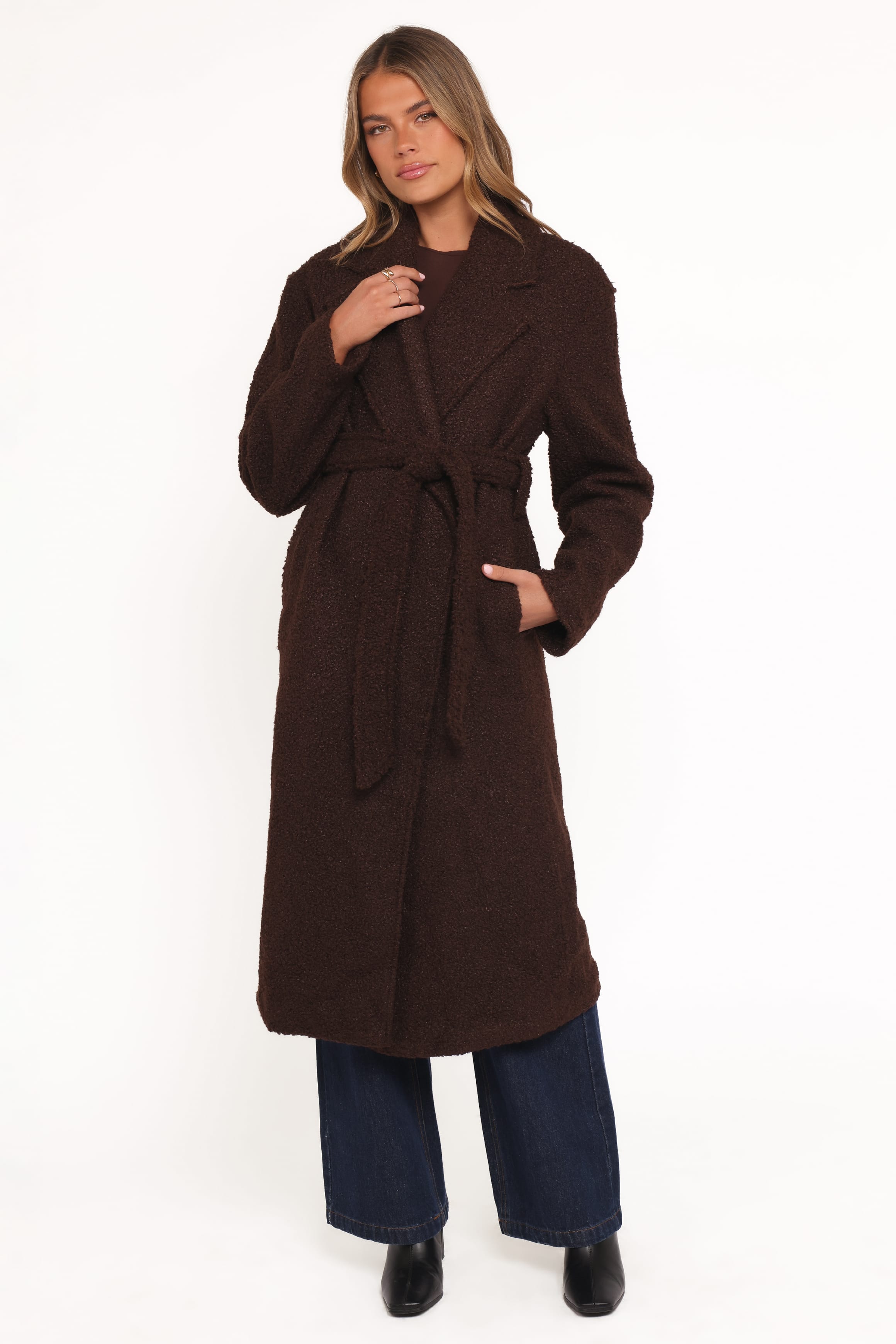 Goodie Shearling Coat - Chocolate