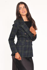 Juliette Blazer - Green Plaid