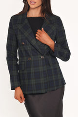 Juliette Blazer - Green Plaid