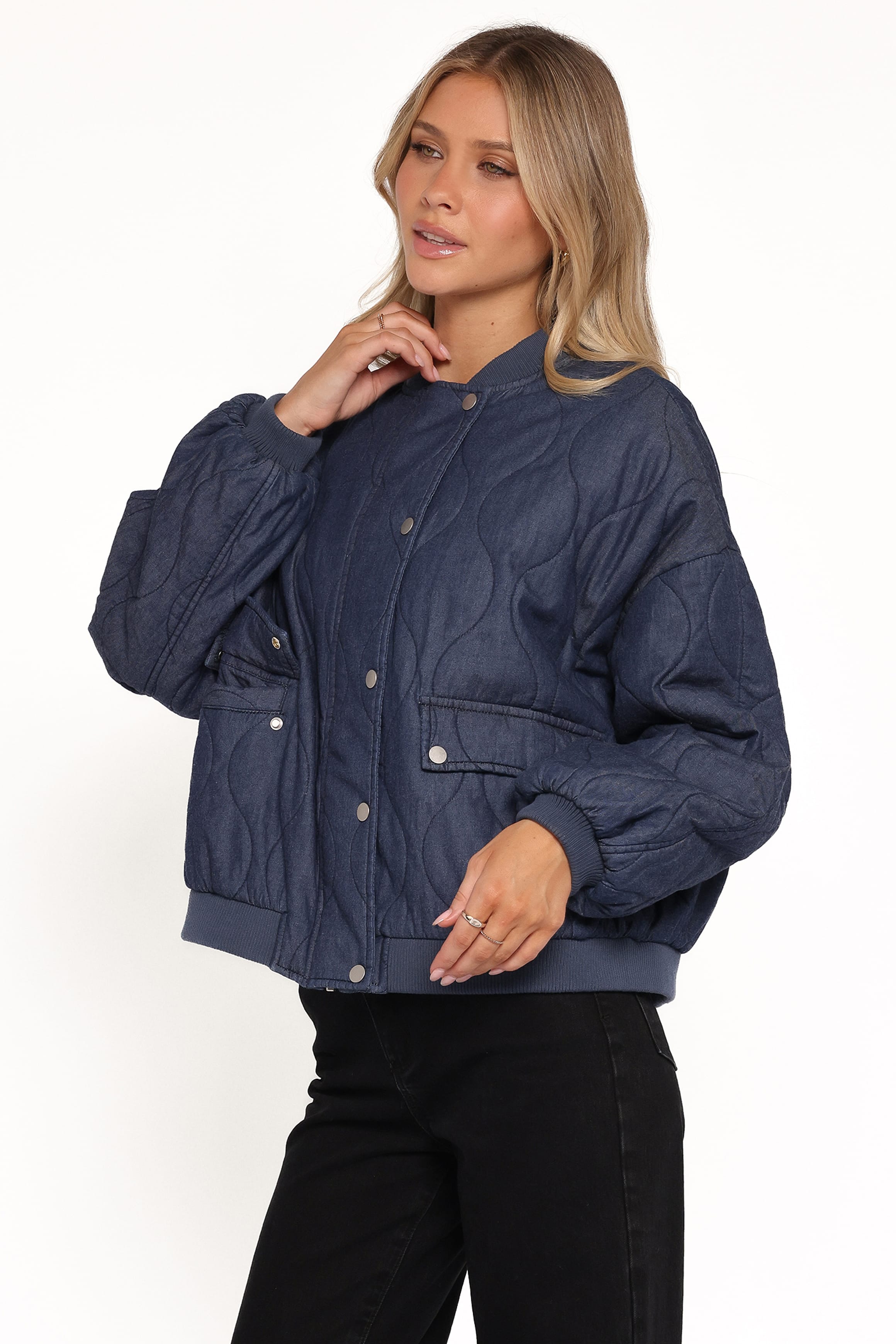 Keah Quilted Jacket - Navy