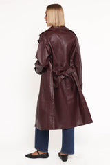 Vita Faux Leather Jacket - Burgundy
