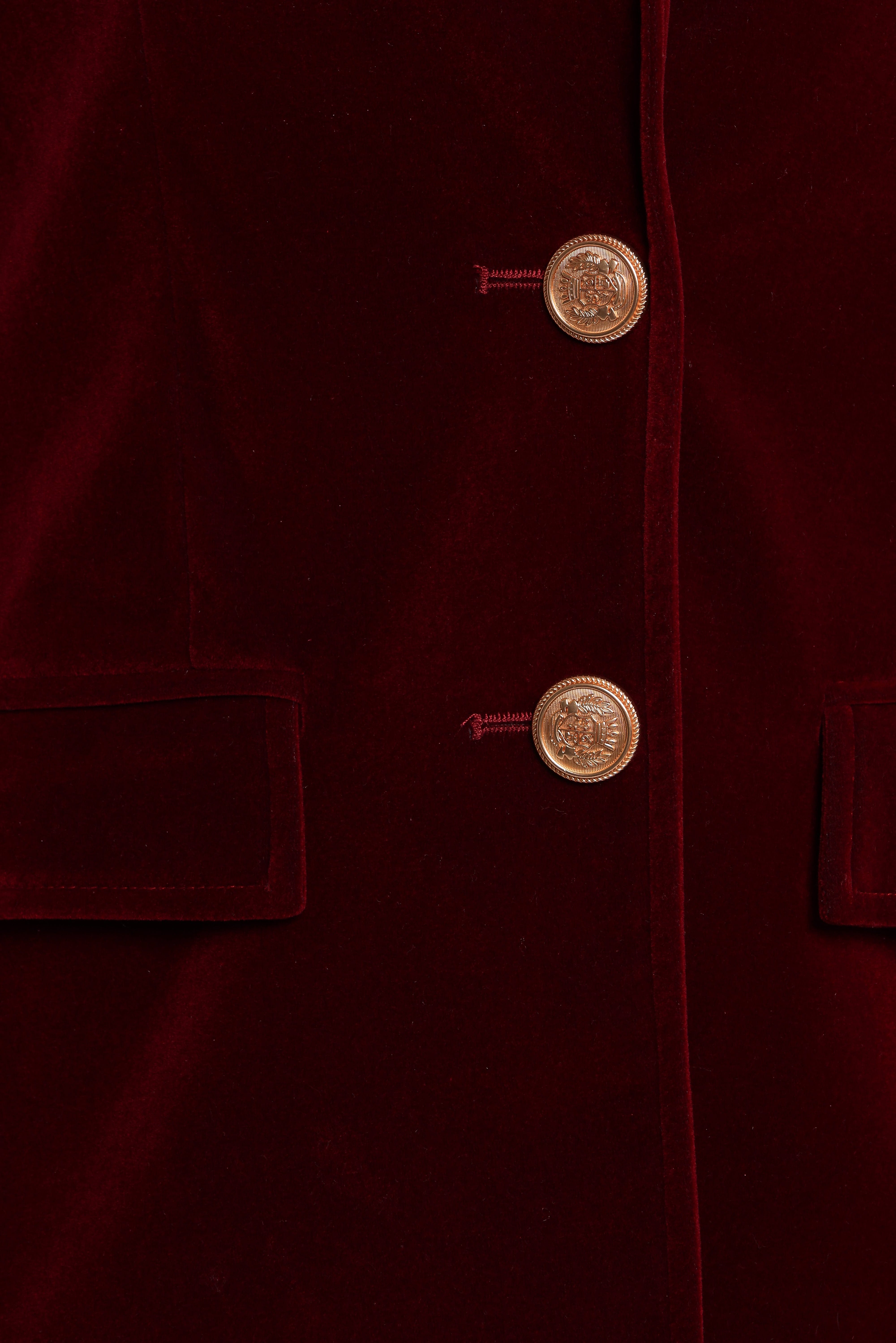 Zpya Single Button Velvet Blazer - Berry