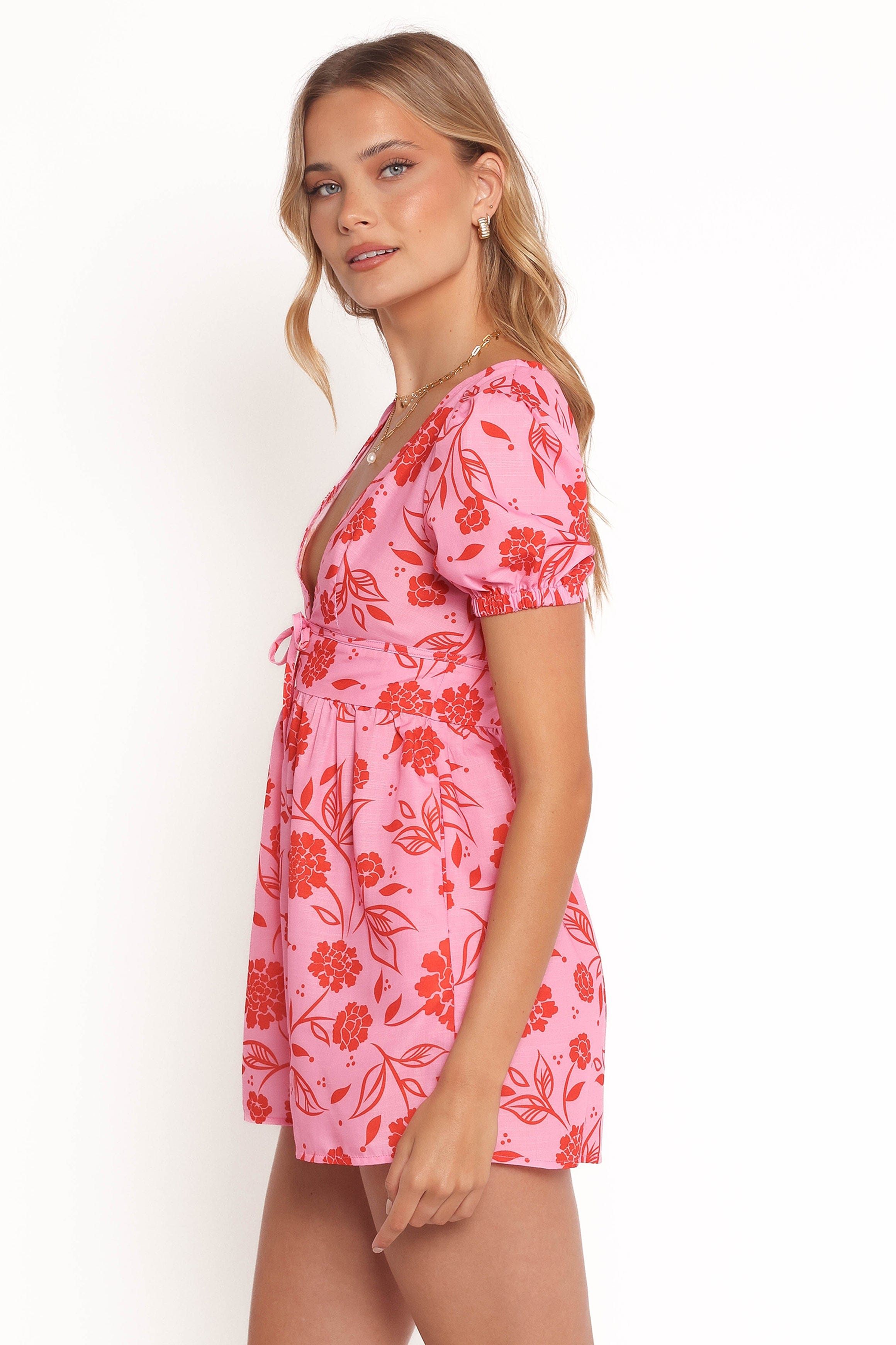 Anthea Romper - Pink Red