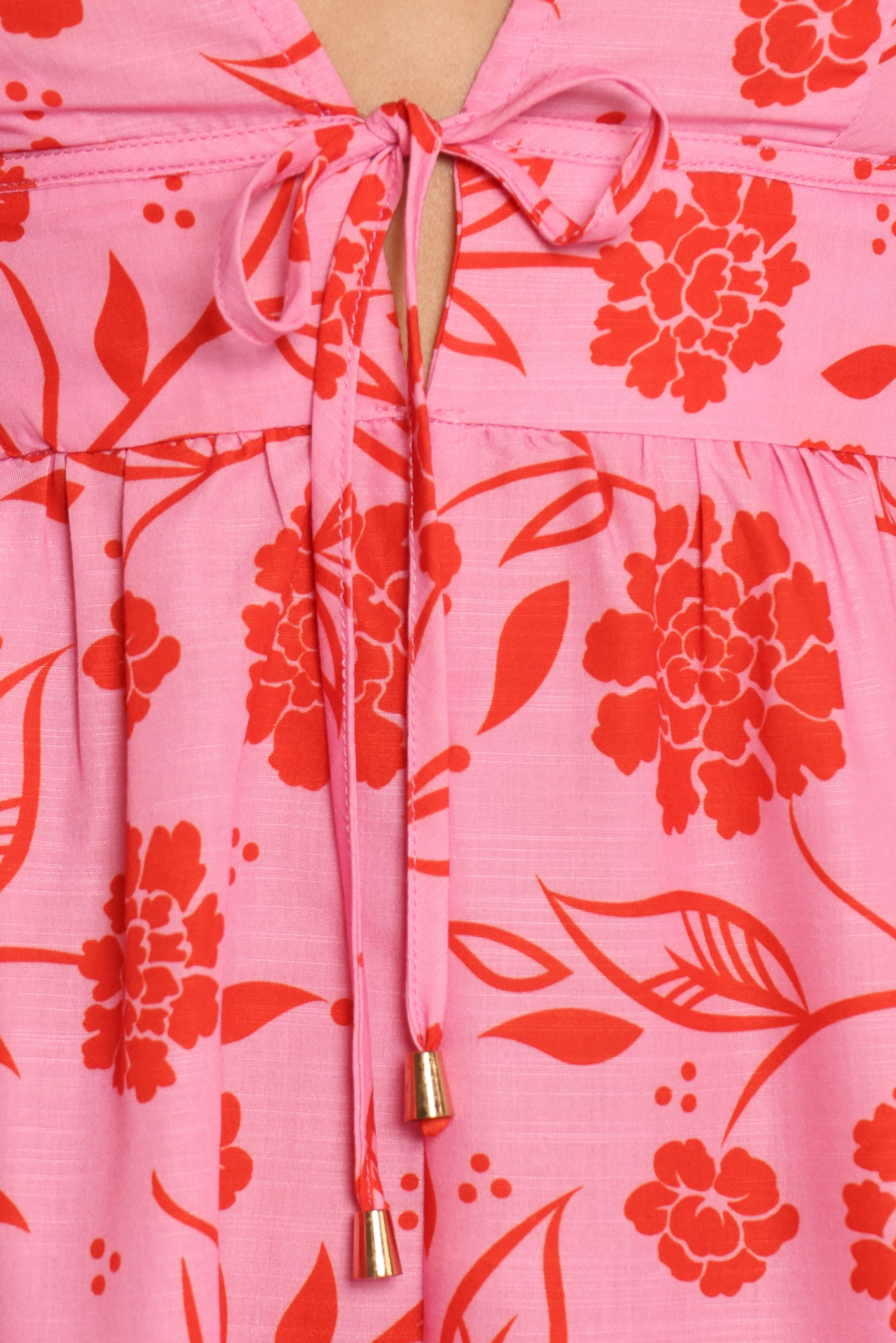 Anthea Romper - Pink Red